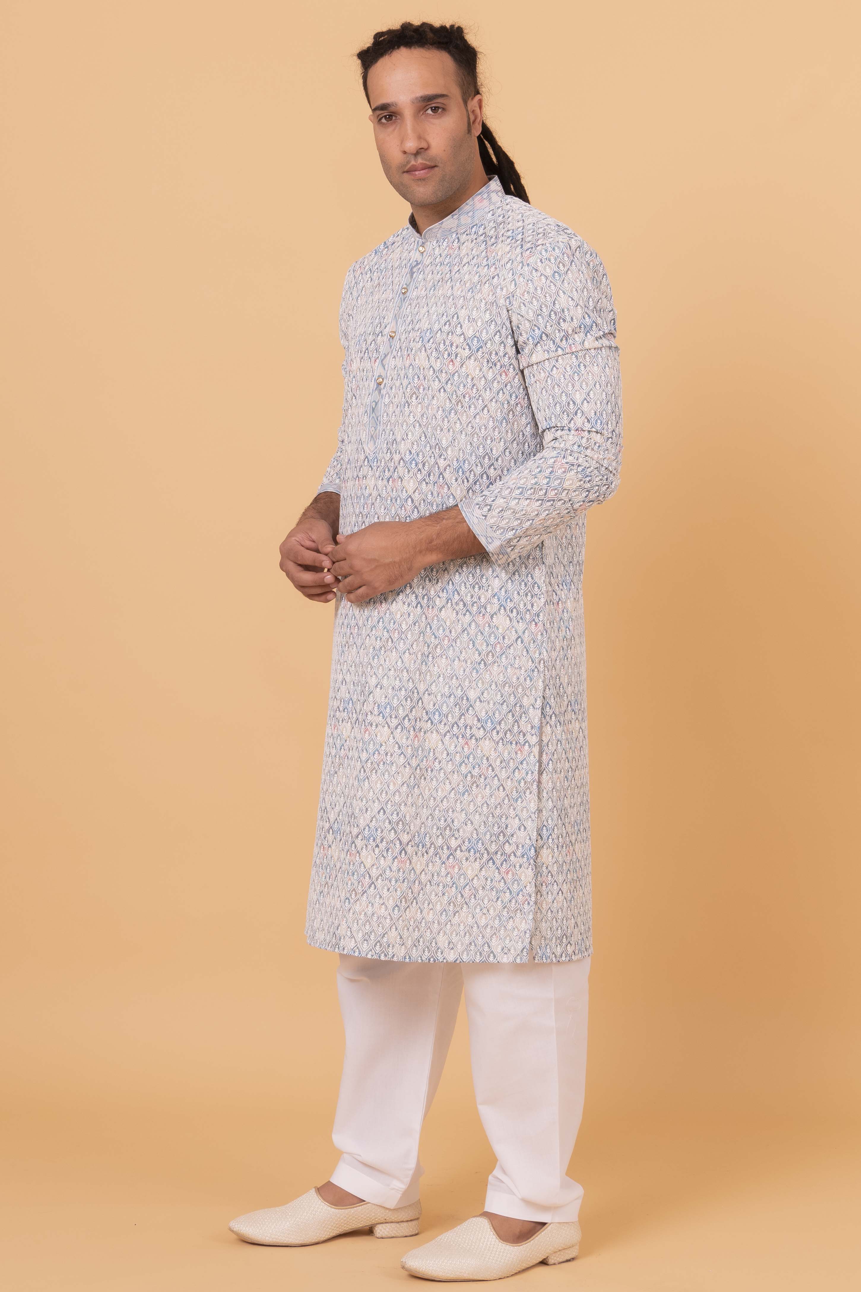 MLS CHIKANKARI KURTA PAJAMA