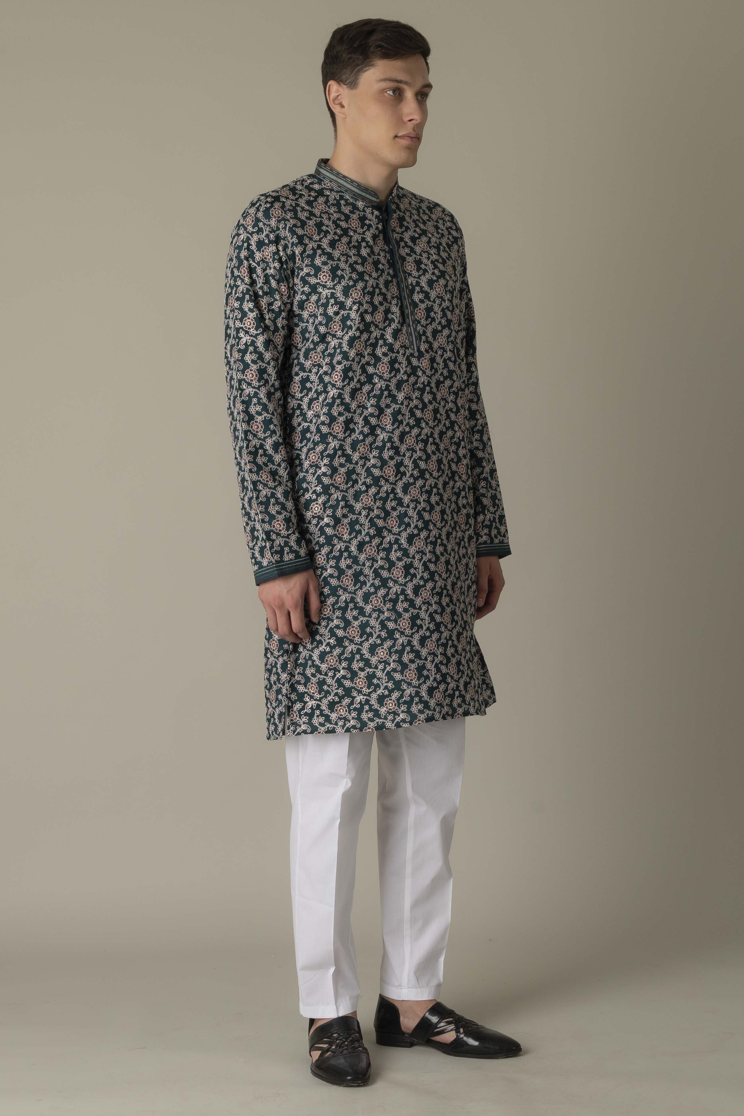 MLS EMBROIDERED KURTA PAJAMA