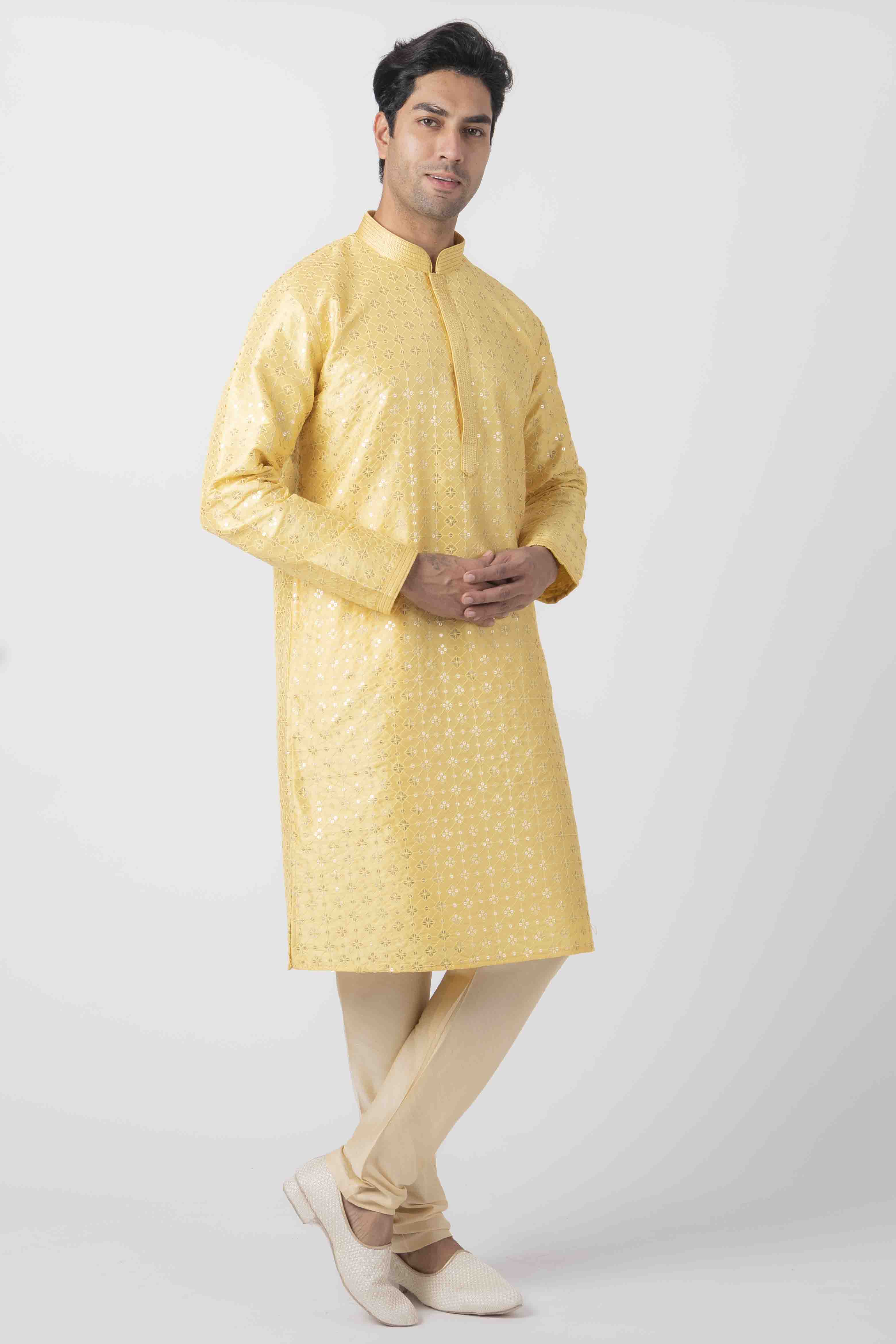 MLS EMBROIDERED KURTA PAJAMA