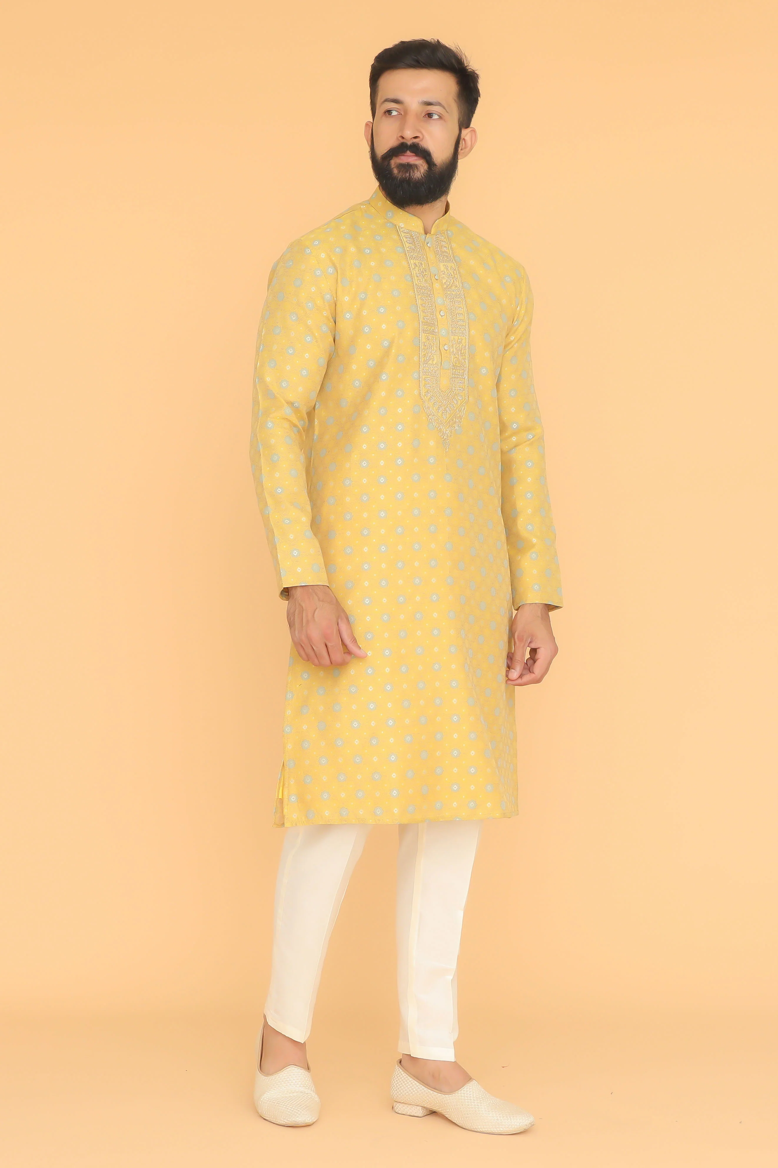 MLS EMBROIDERED KURTA PAJAMA
