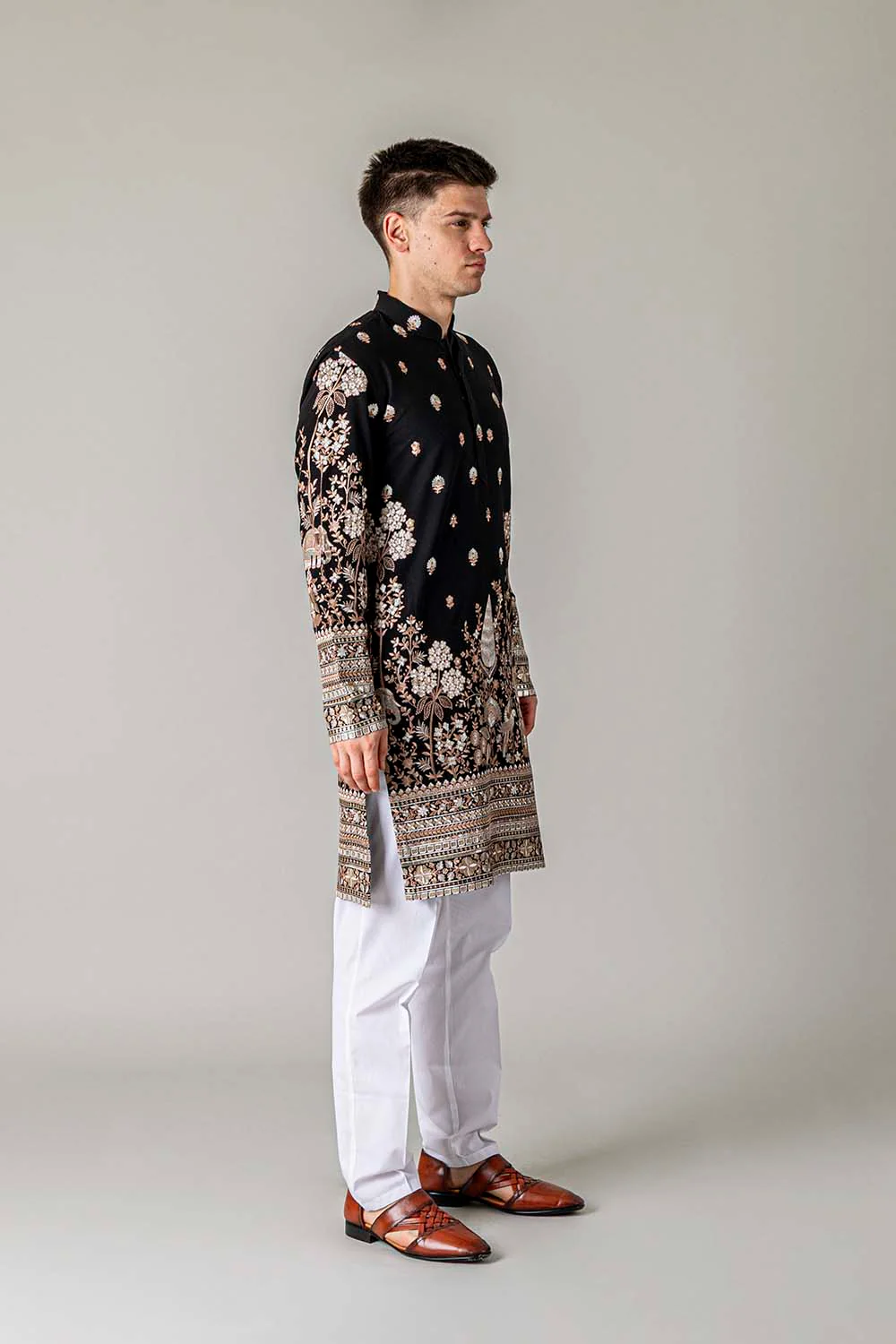 MLS EMBROIDERED KURTA PAJAMA