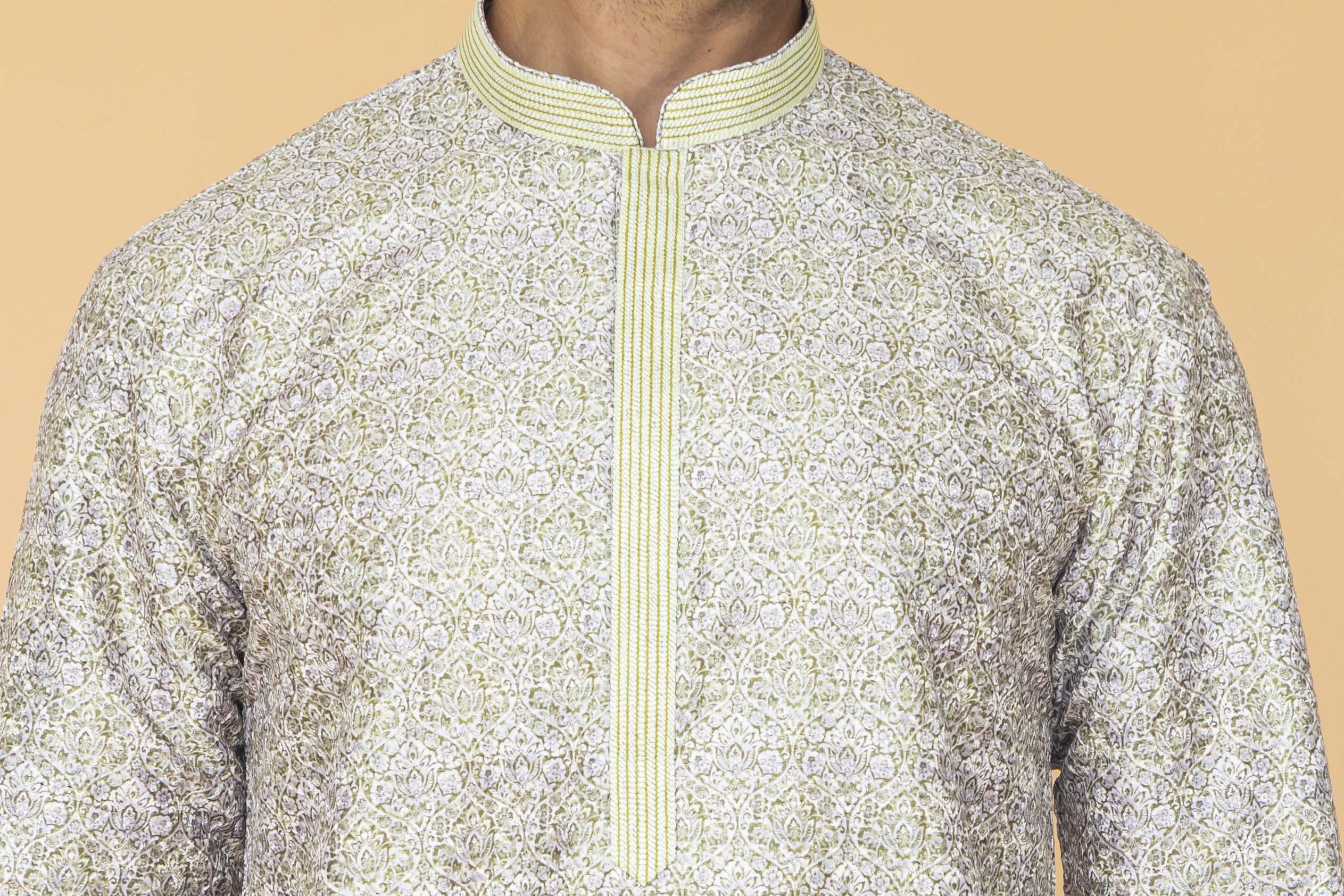 MLS EMBROIDERED KURTA PAJAMA