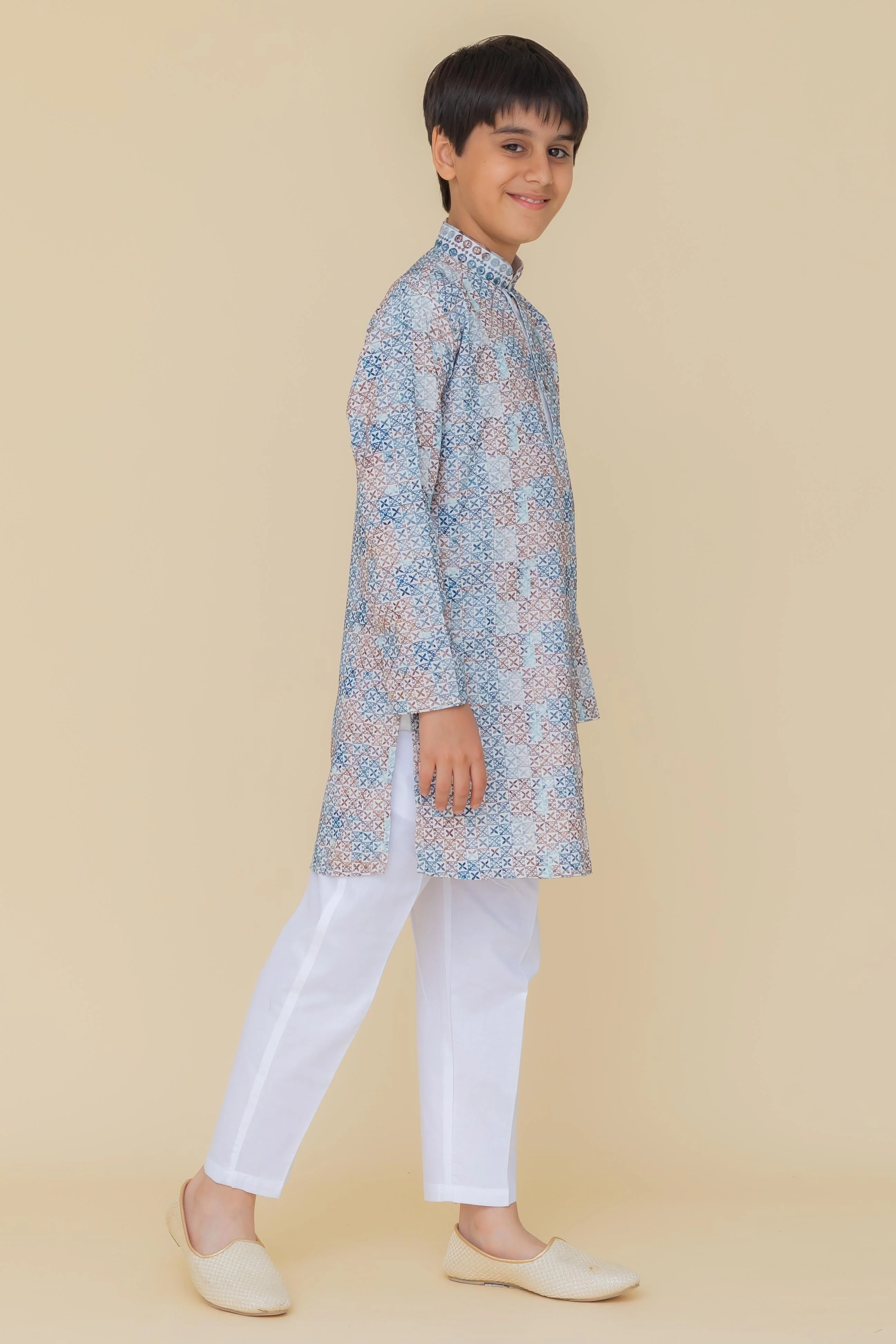 MLS KIDS PRINTED KURTA PAJAMA