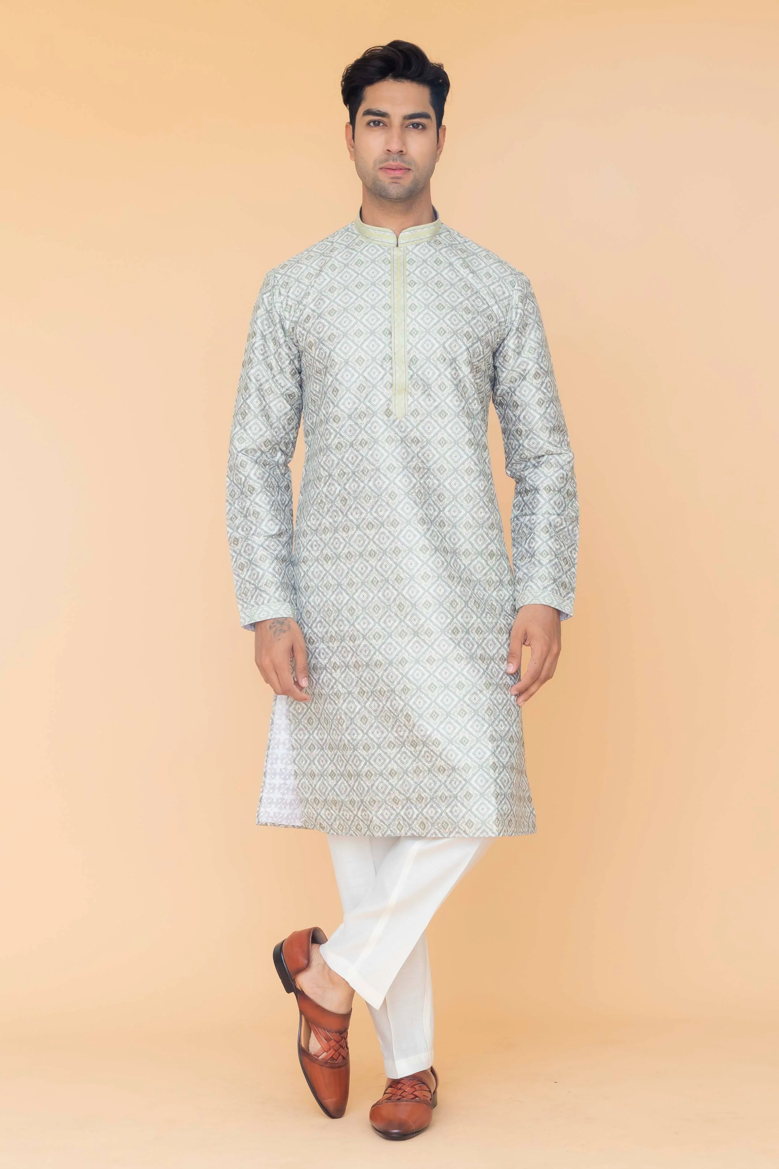 MLS EMBROIDERED KURTA PAJAMA