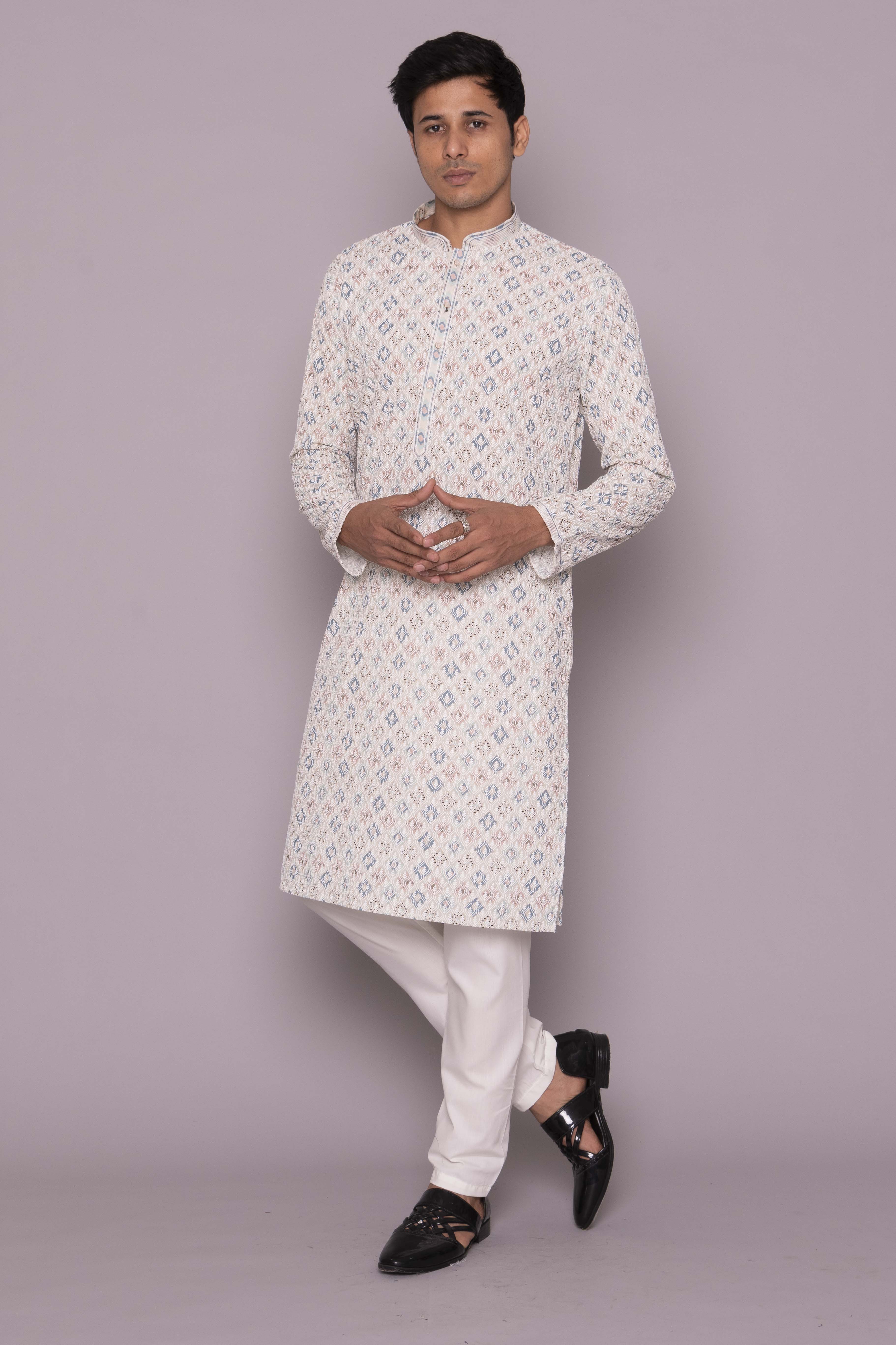 MLS CHIKANKARI KURTA PAJAMA