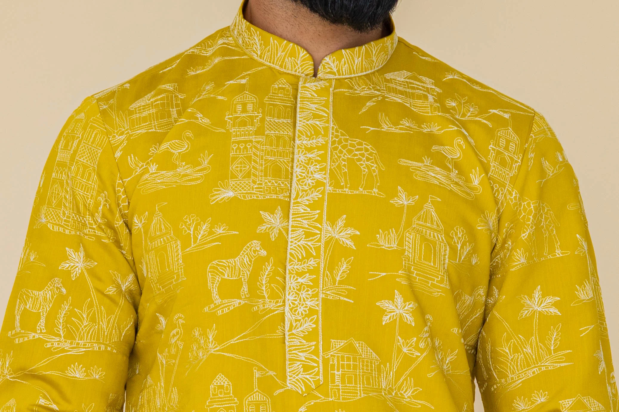 MLS EMBROIDERED KURTA PAJAMA