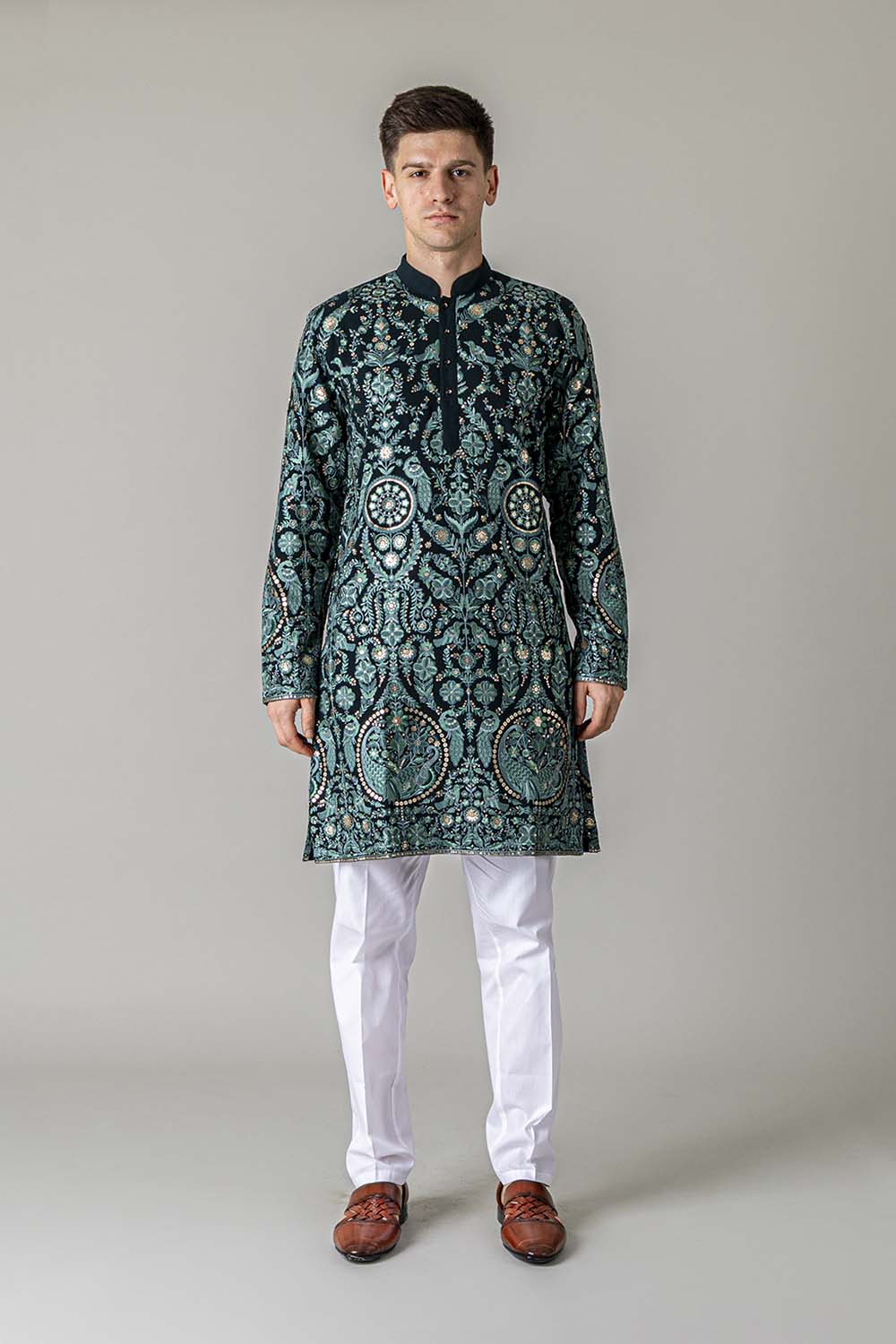 MLS EMBROIDERED KURTA PAJAMA