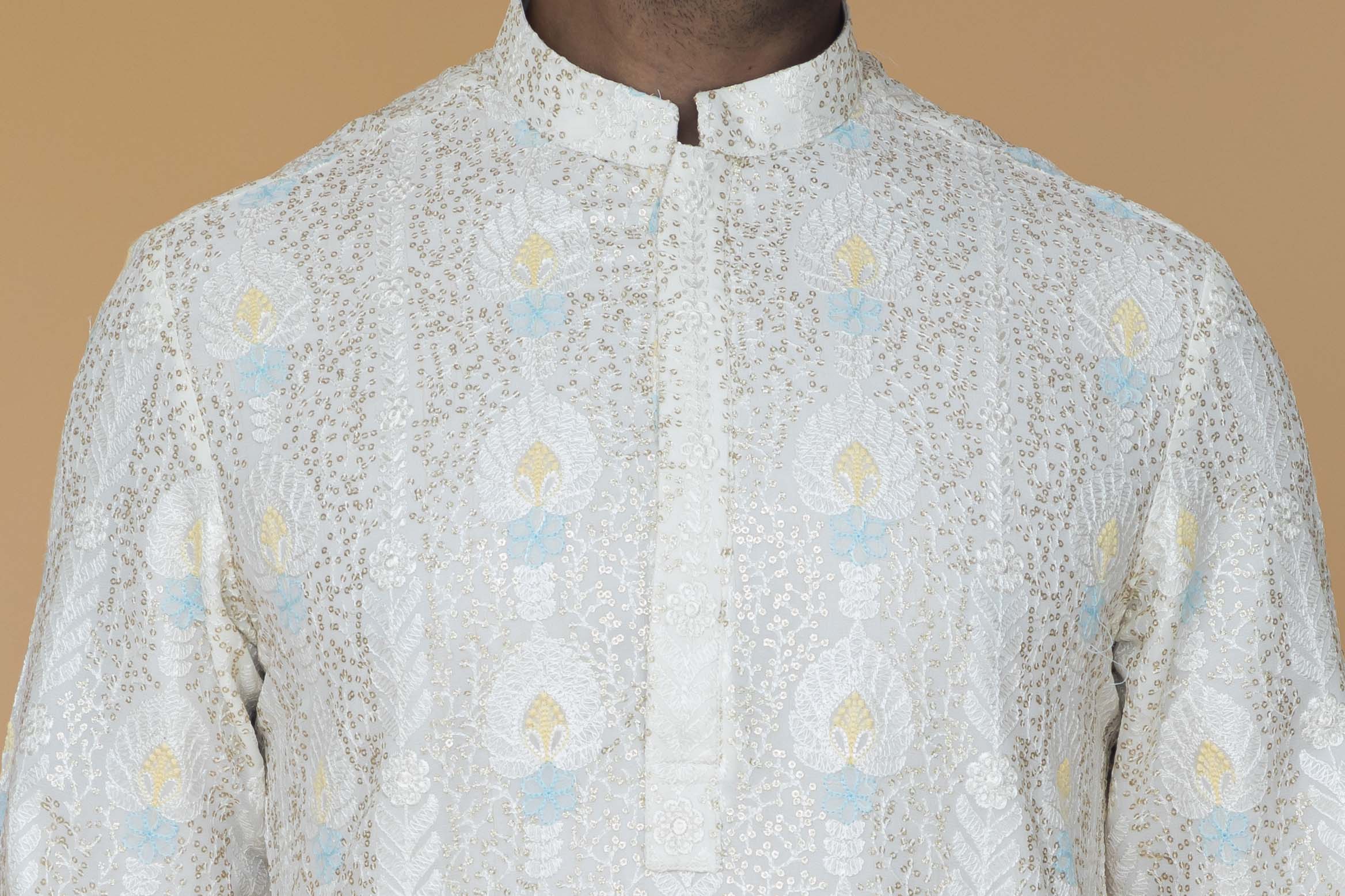 MLS EMBROIDERED KURTA PAJAMA