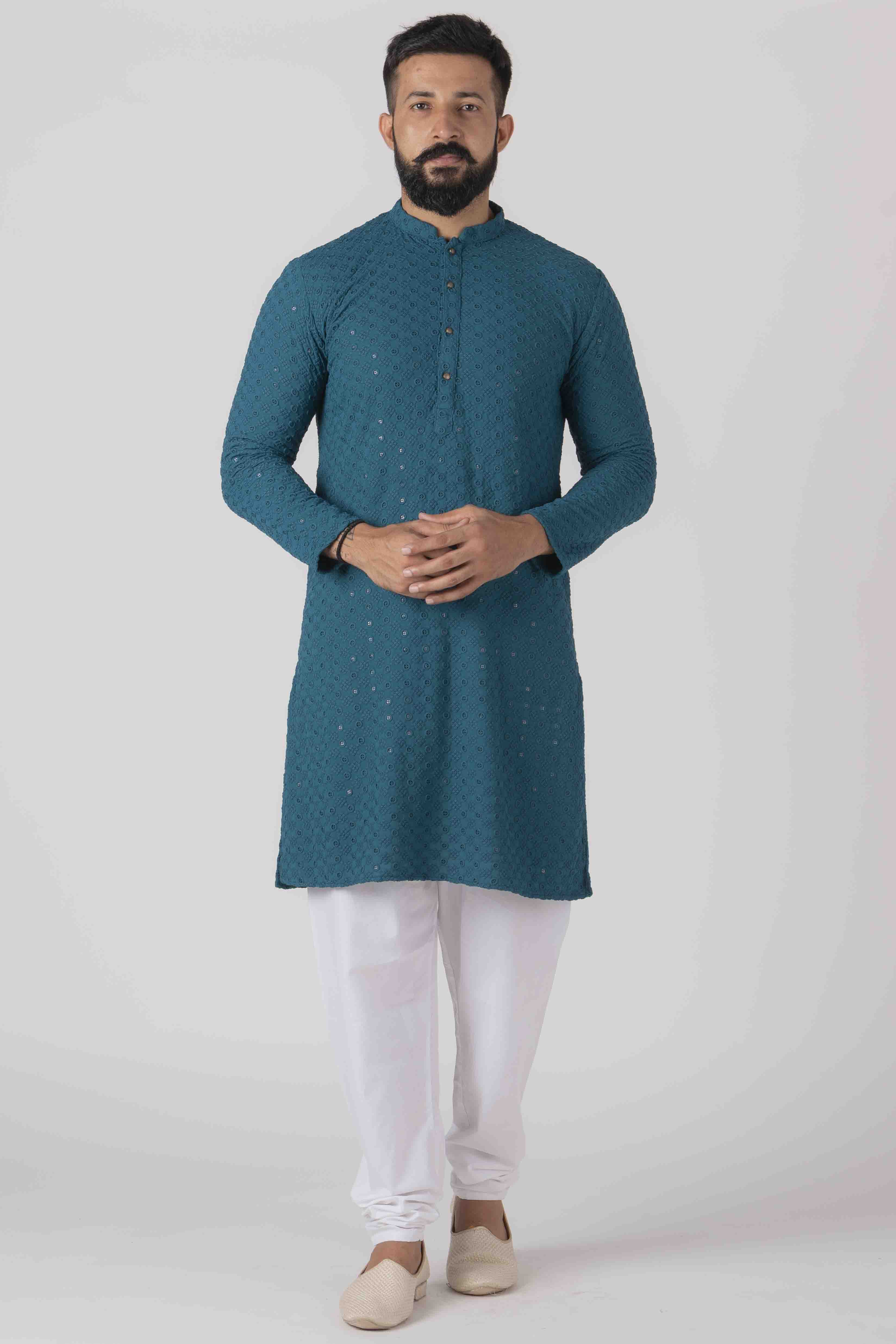 MLS CHIKANKARI KURTA PAJAMA