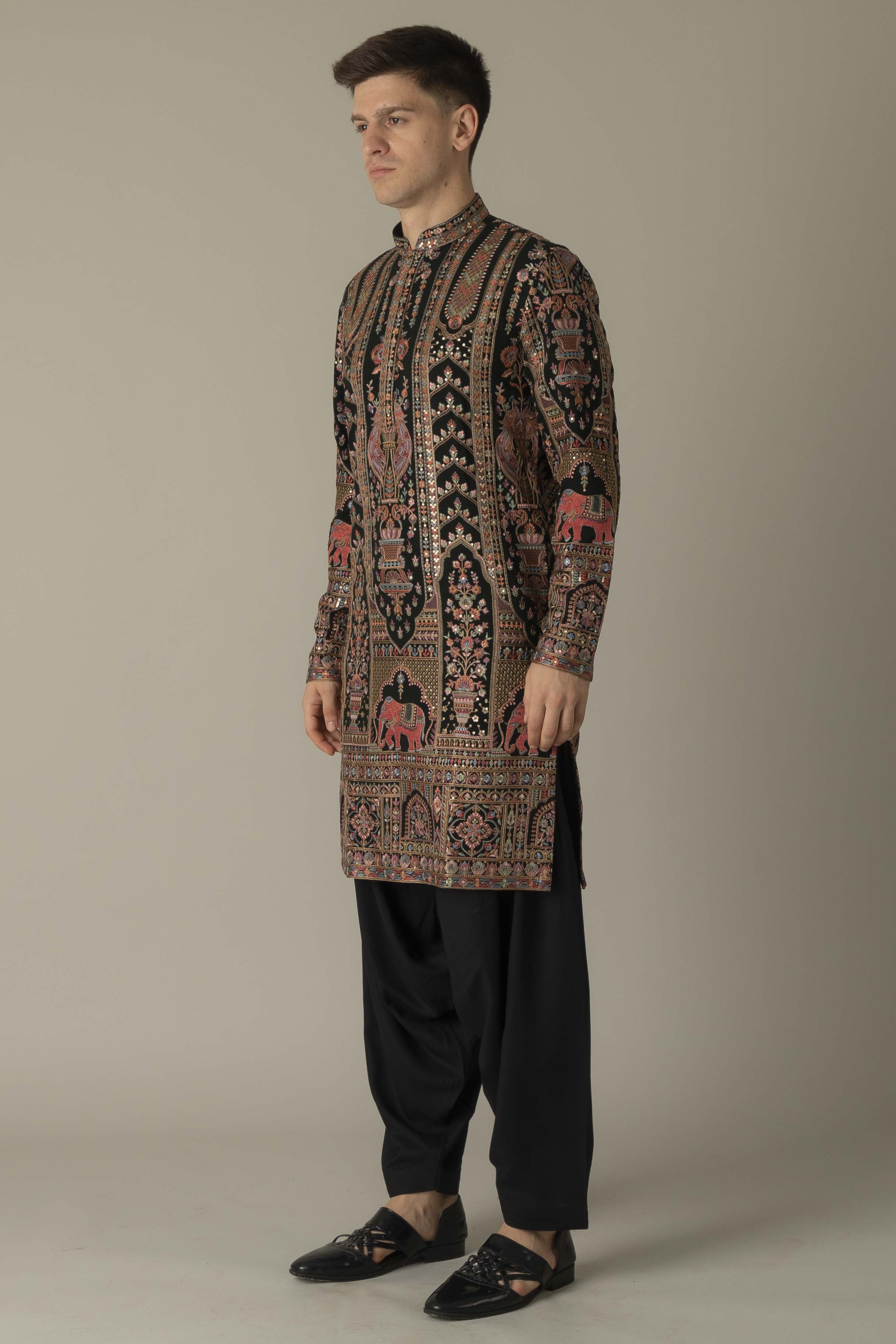 MLS EMBROIDERED KURTA PAJAMA