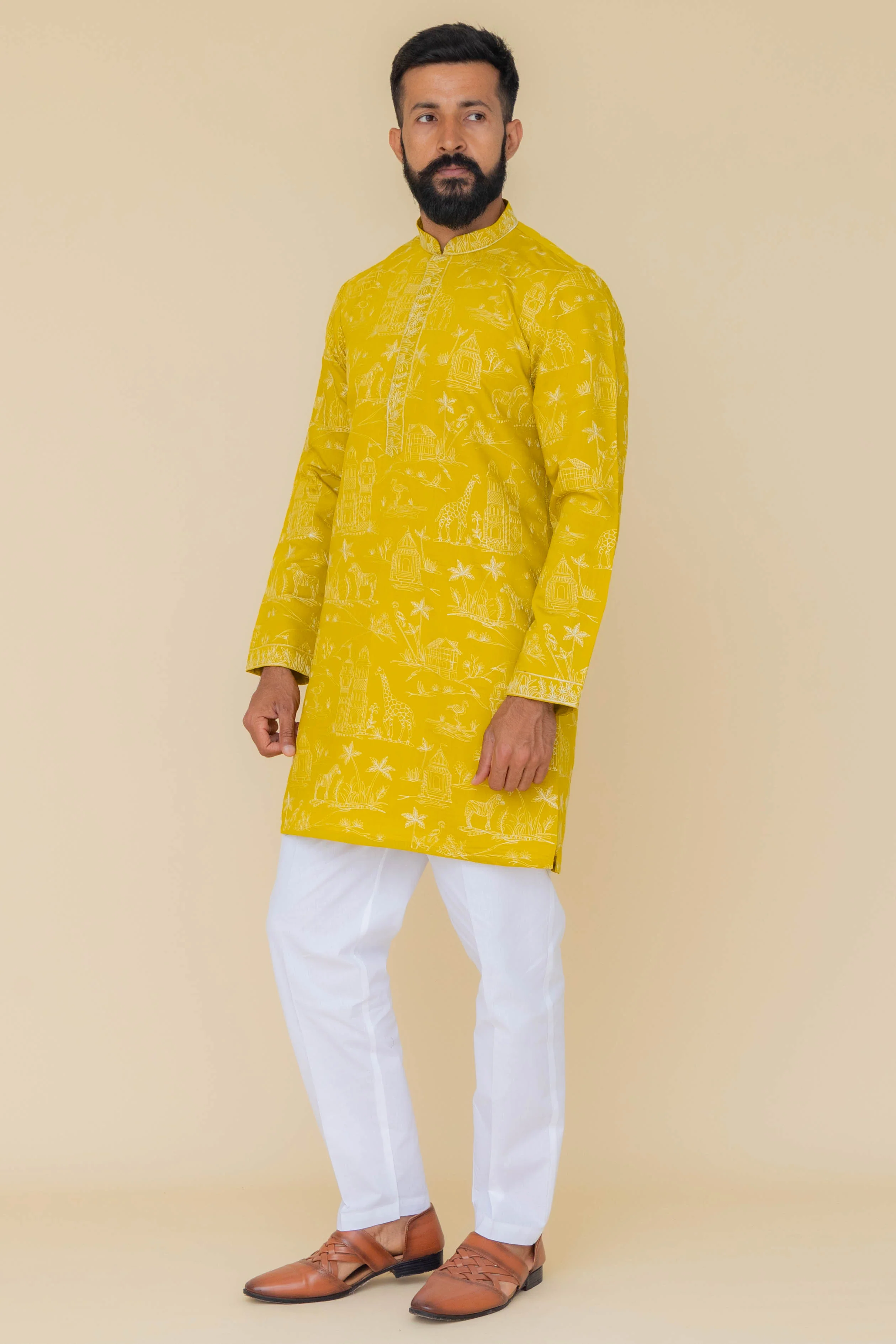 MLS EMBROIDERED KURTA PAJAMA