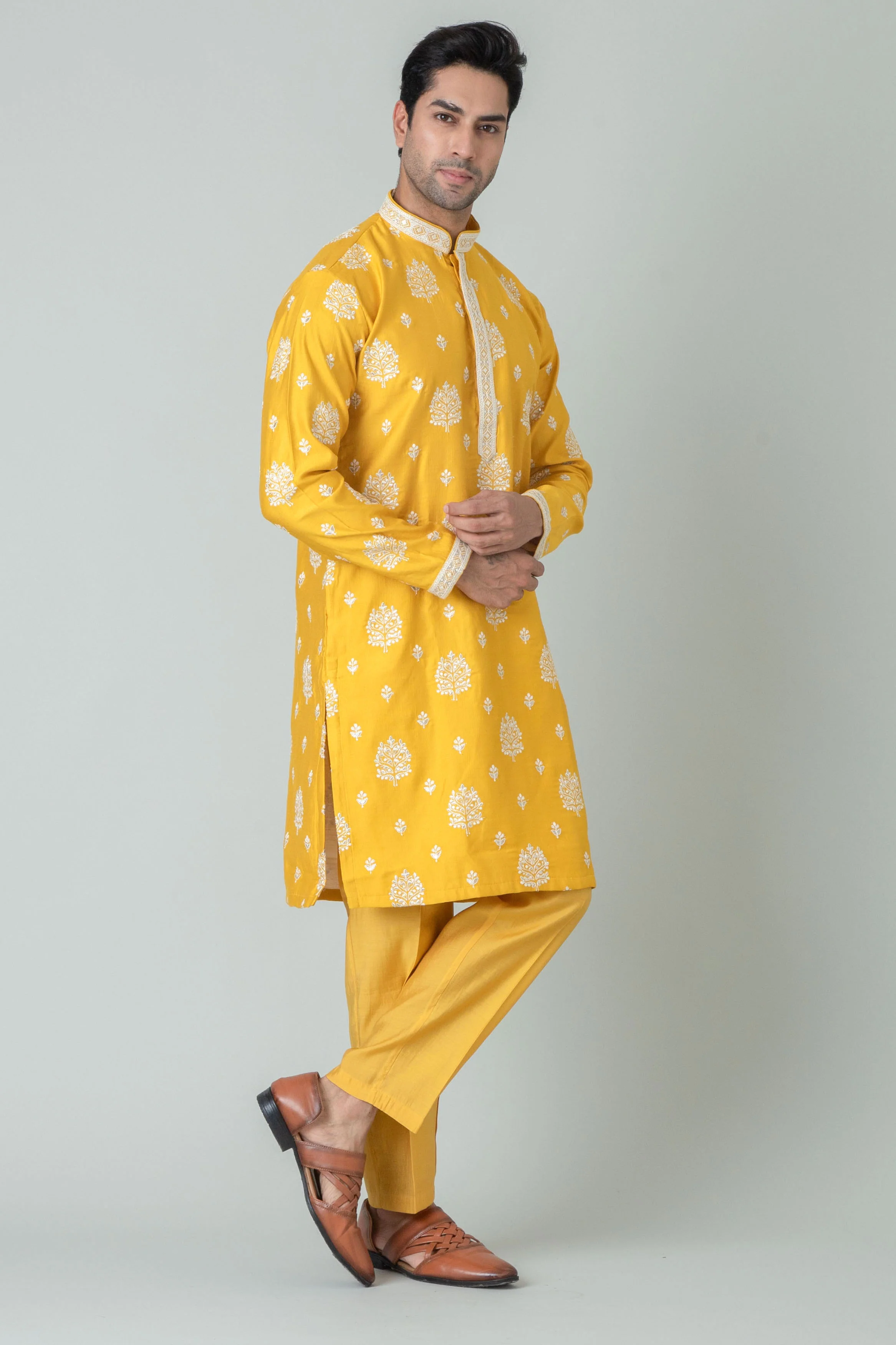 MLS EMBROIDERED KURTA PAJAMA