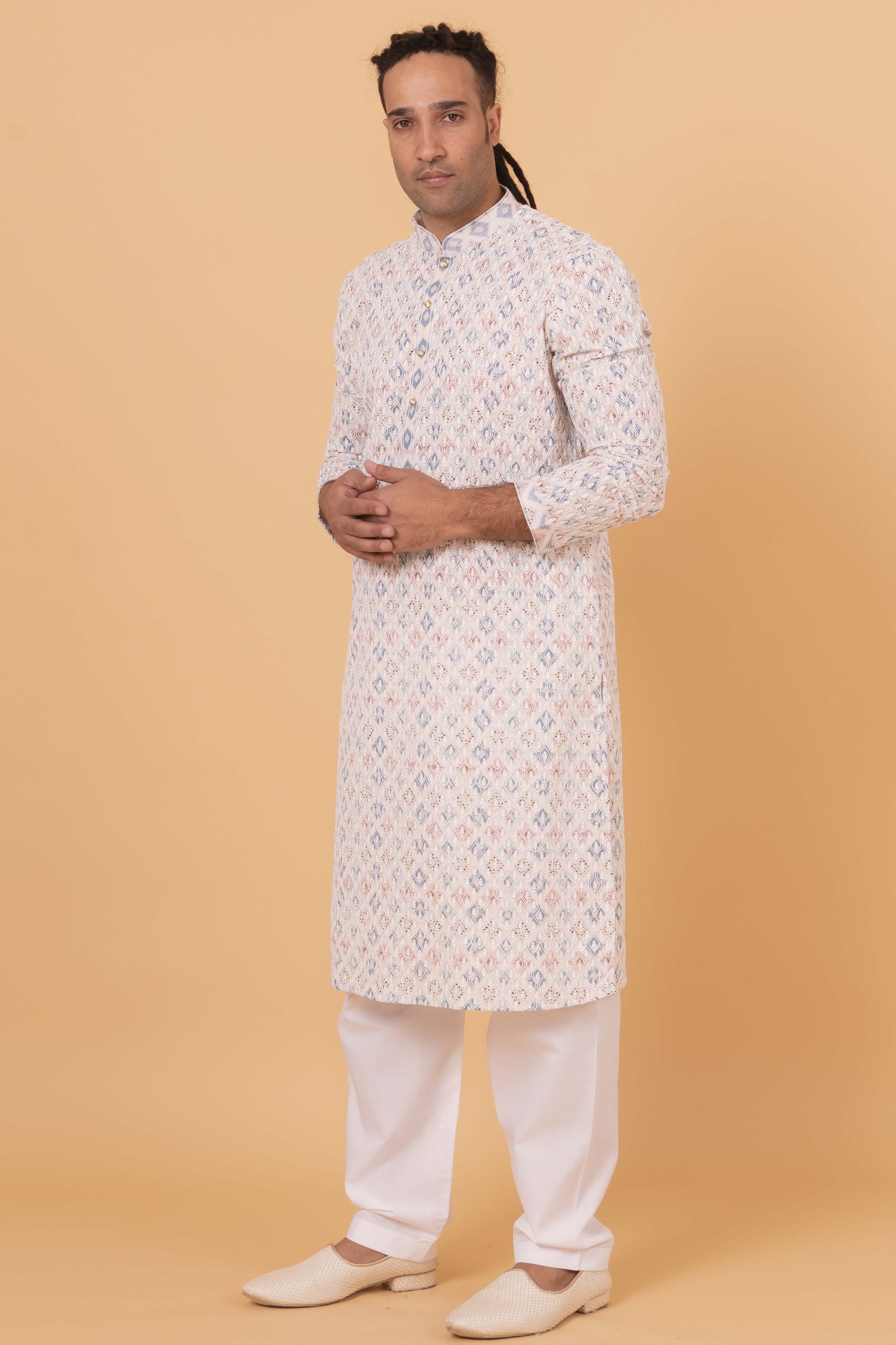 MLS CHIKANKARI KURTA PAJAMA
