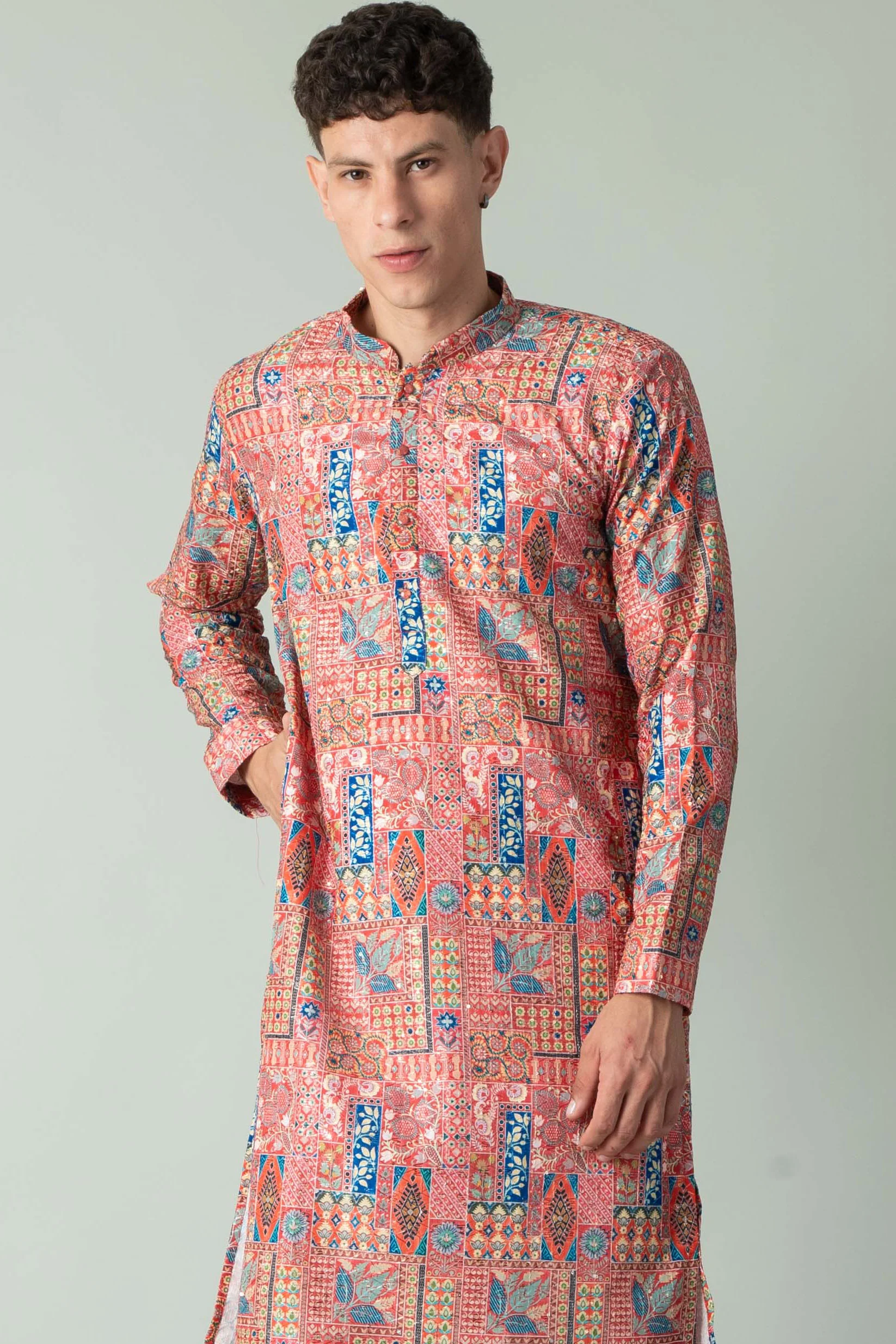 MLS PRINTED KURTA PAJAMA