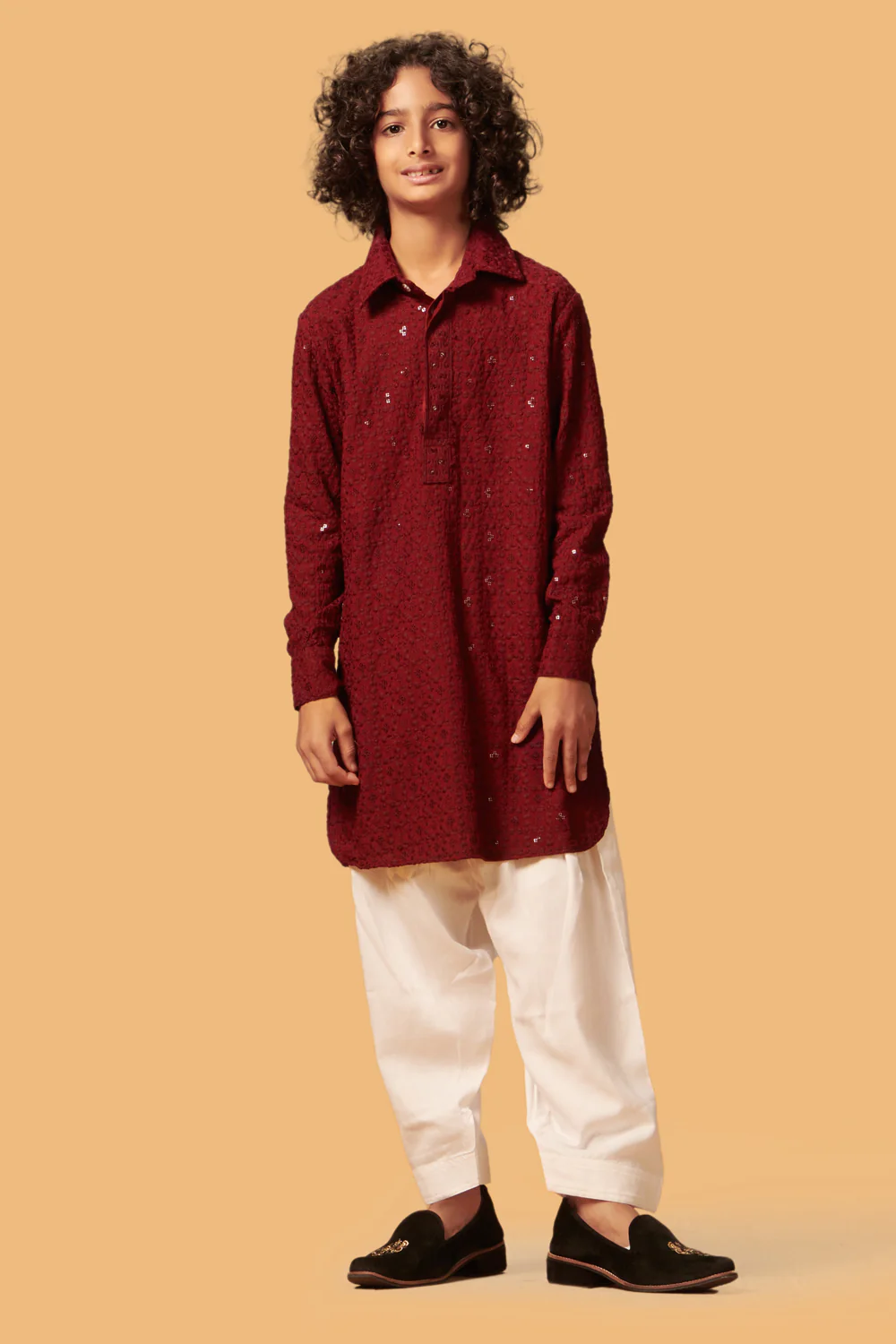 MLS KIDS CHIKANKARI PATHANI SUIT