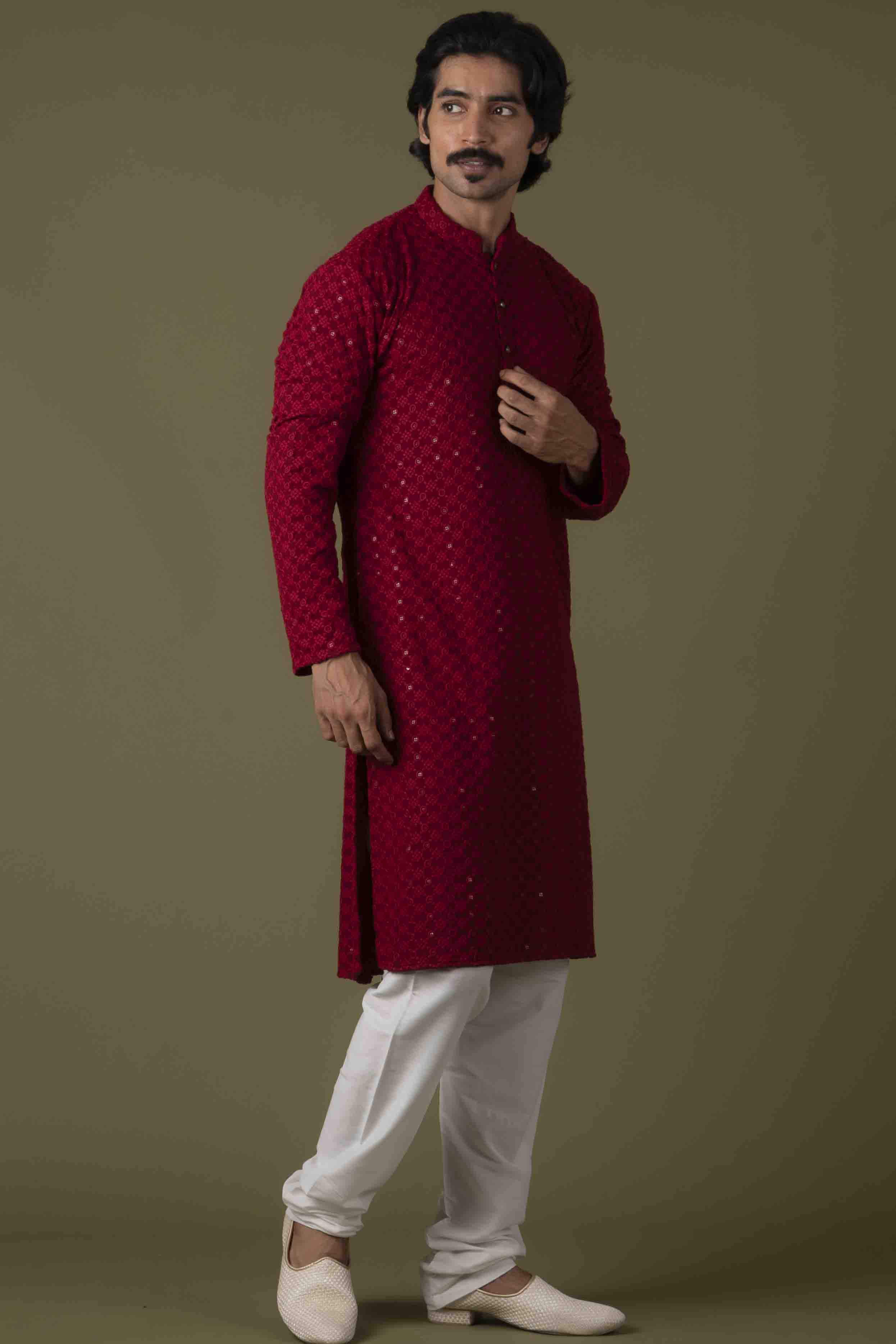 MLS CHIKANKARI KURTA PAJAMA