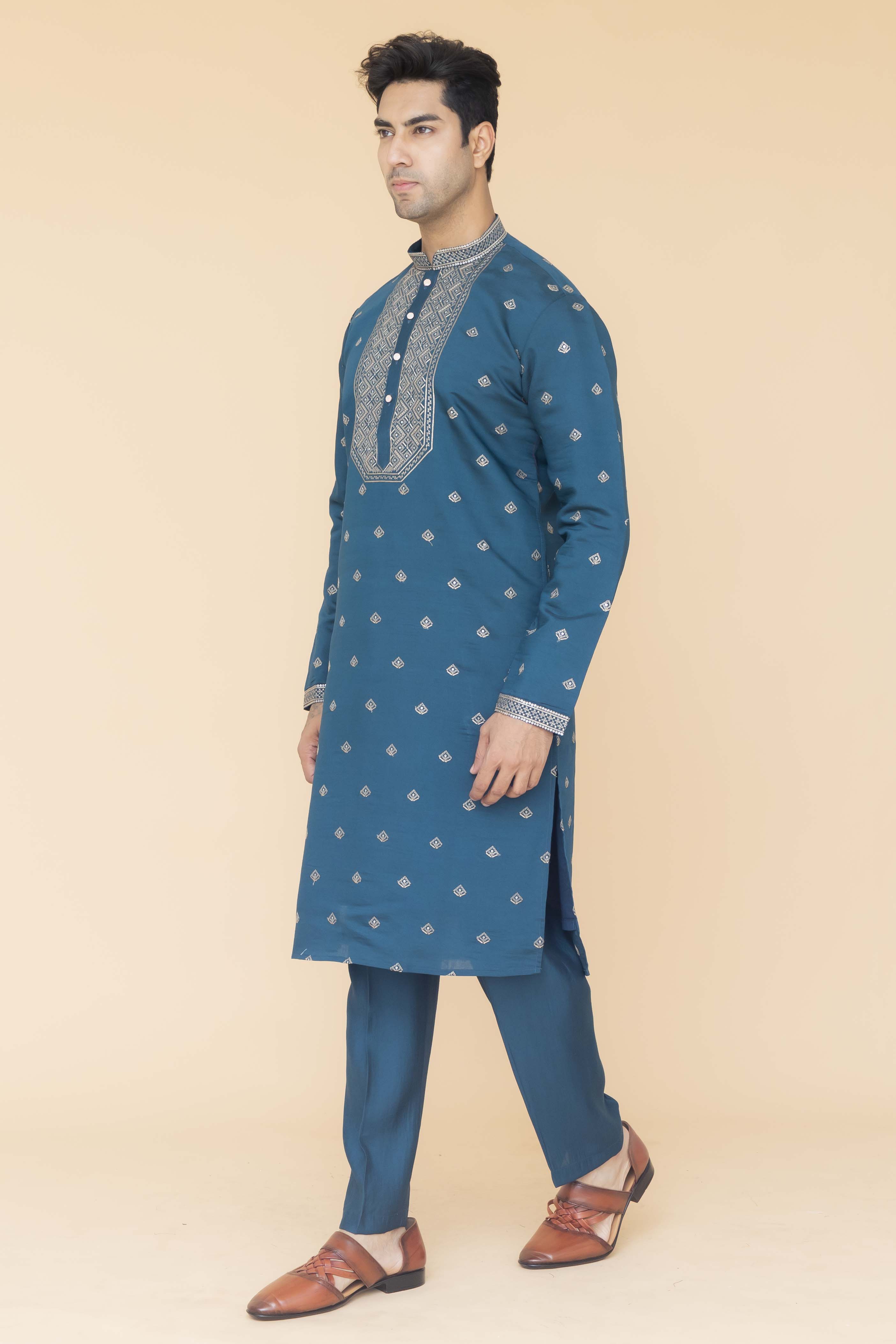 MLS EMBROIDERED KURTA PAJAMA
