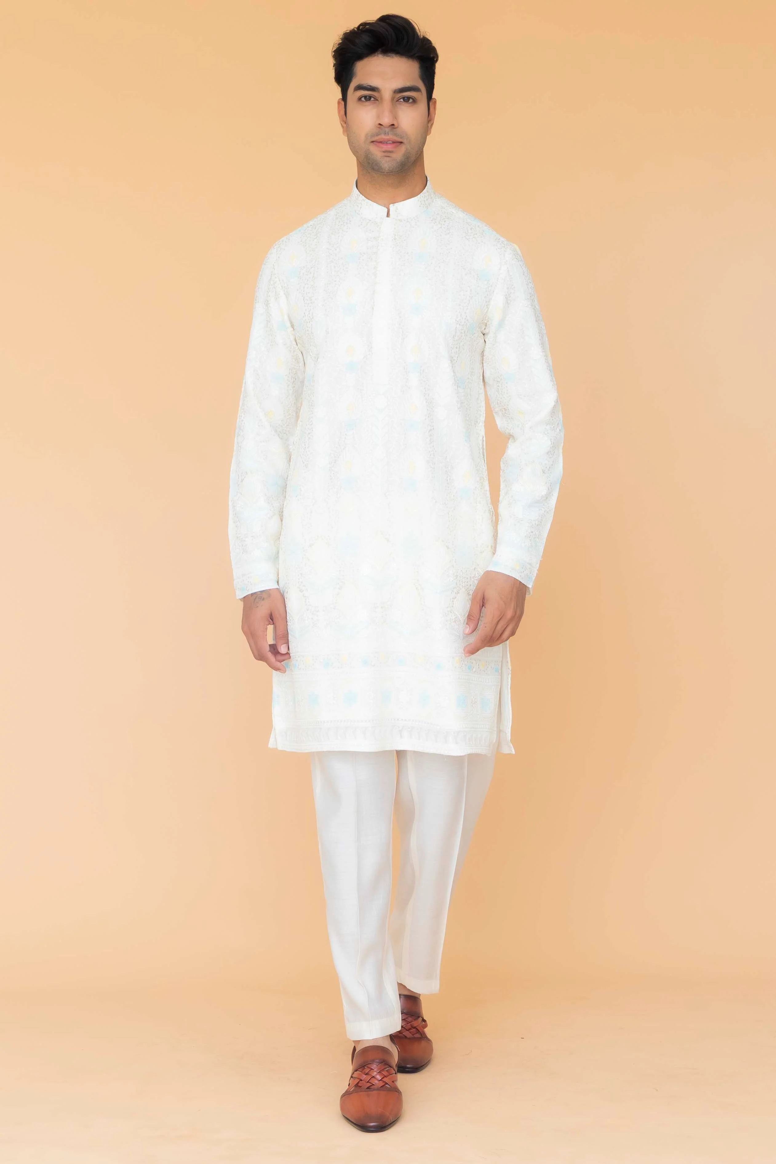 MLS EMBROIDERED KURTA PAJAMA