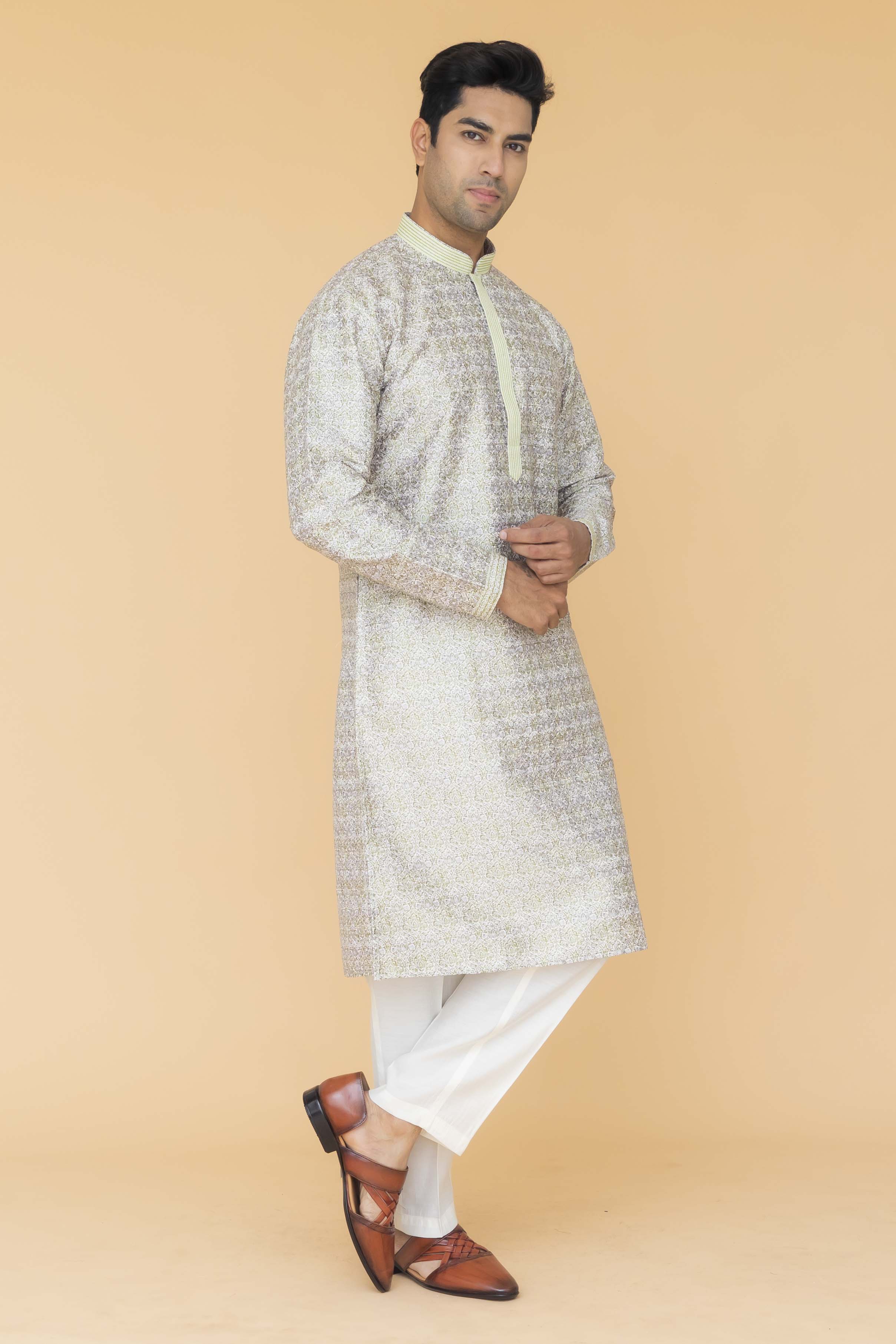 MLS EMBROIDERED KURTA PAJAMA