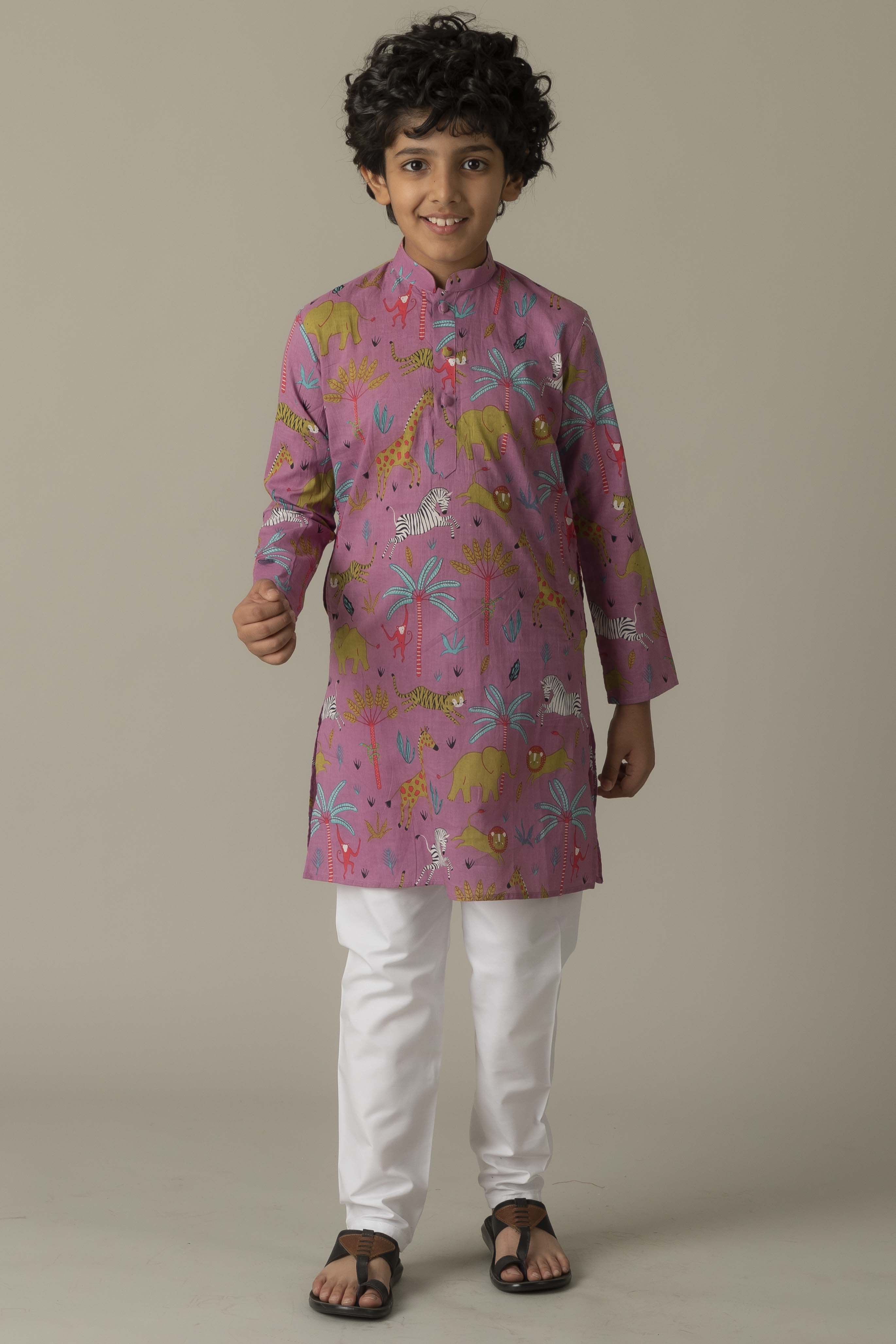 MLS KIDS PRINTED KURTA PAJAMA