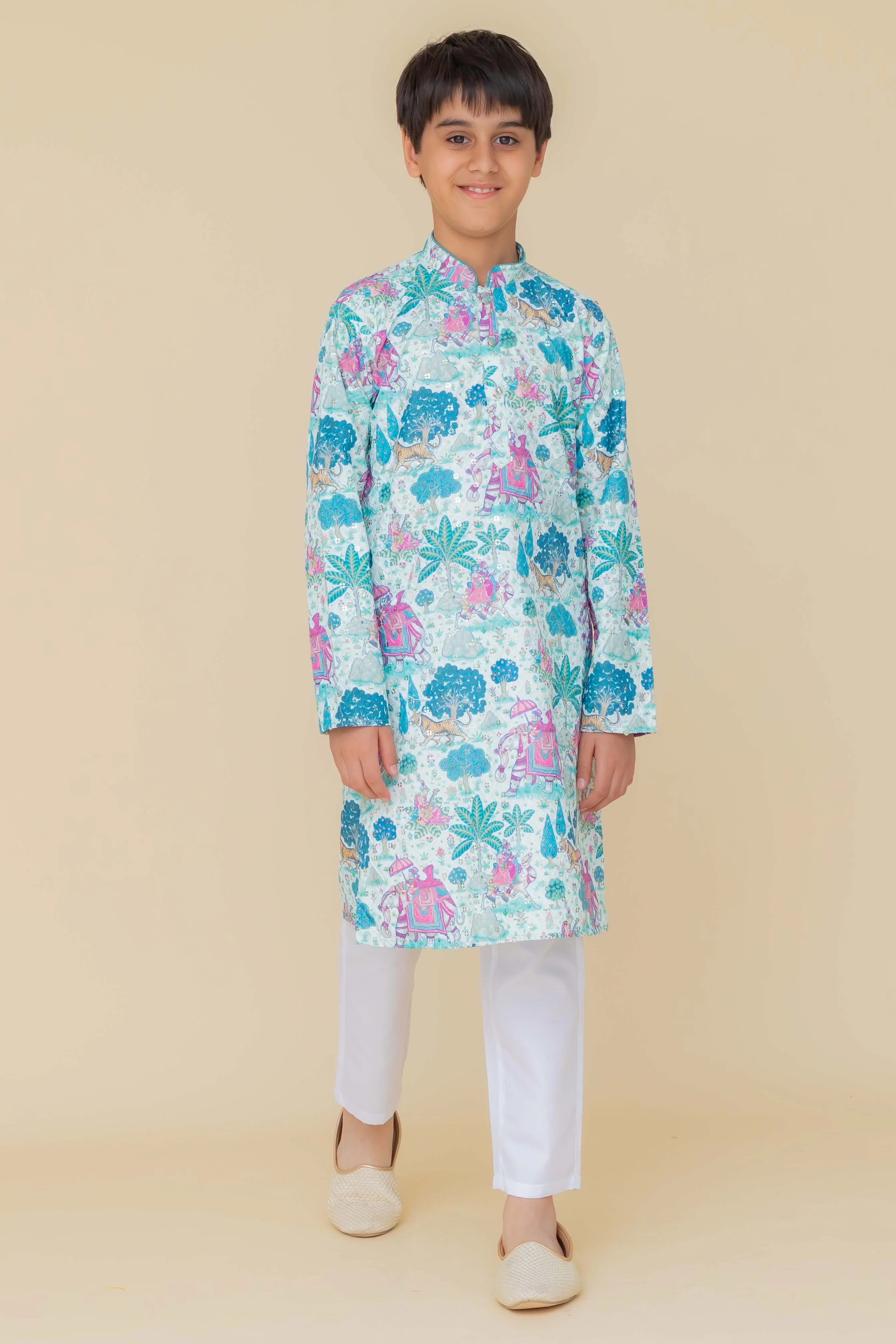 MLS KIDS PRINTED KURTA PAJAMA