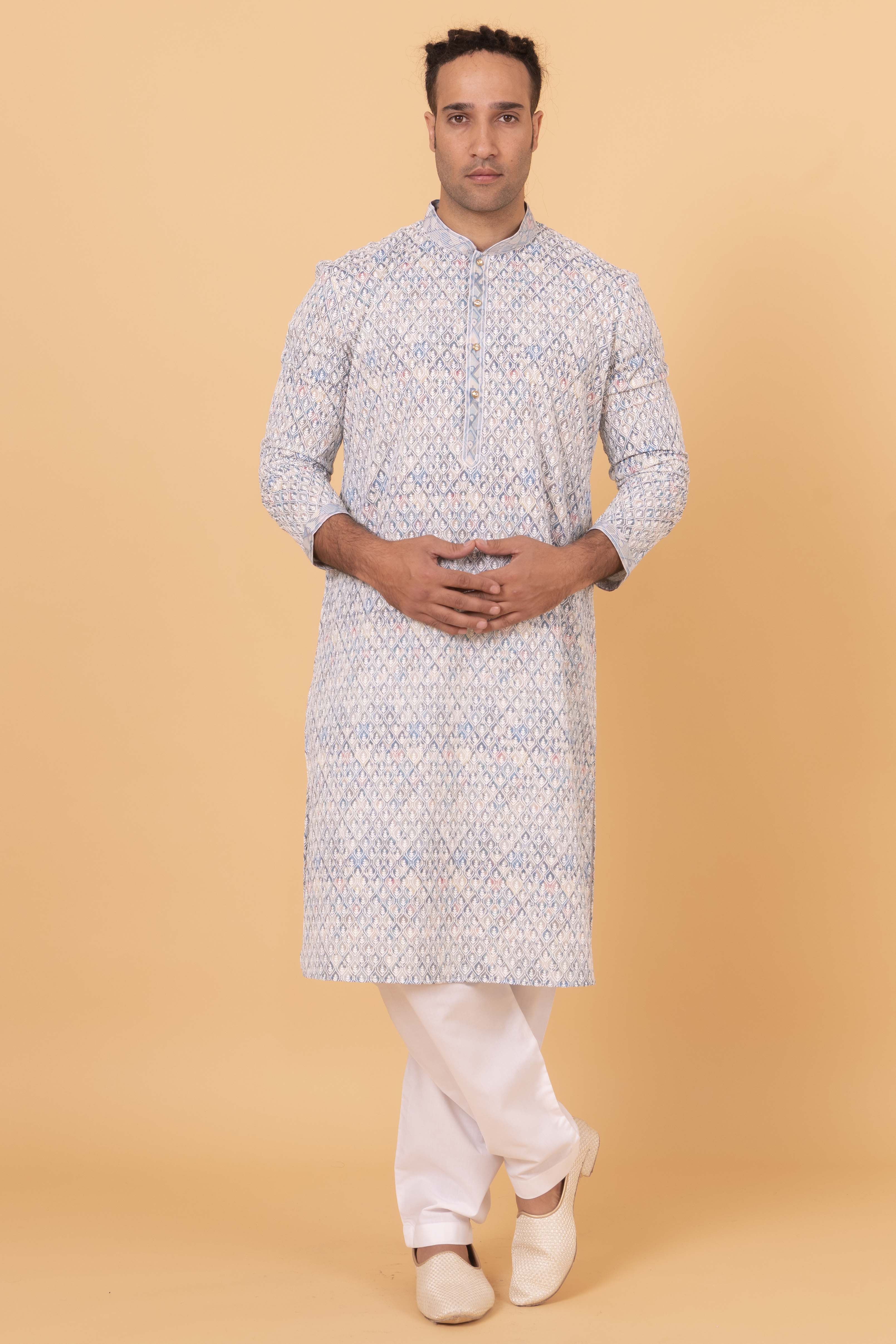 MLS CHIKANKARI KURTA PAJAMA