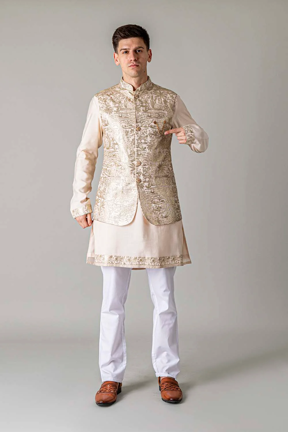 MLS KURTA JAWAHAR SET