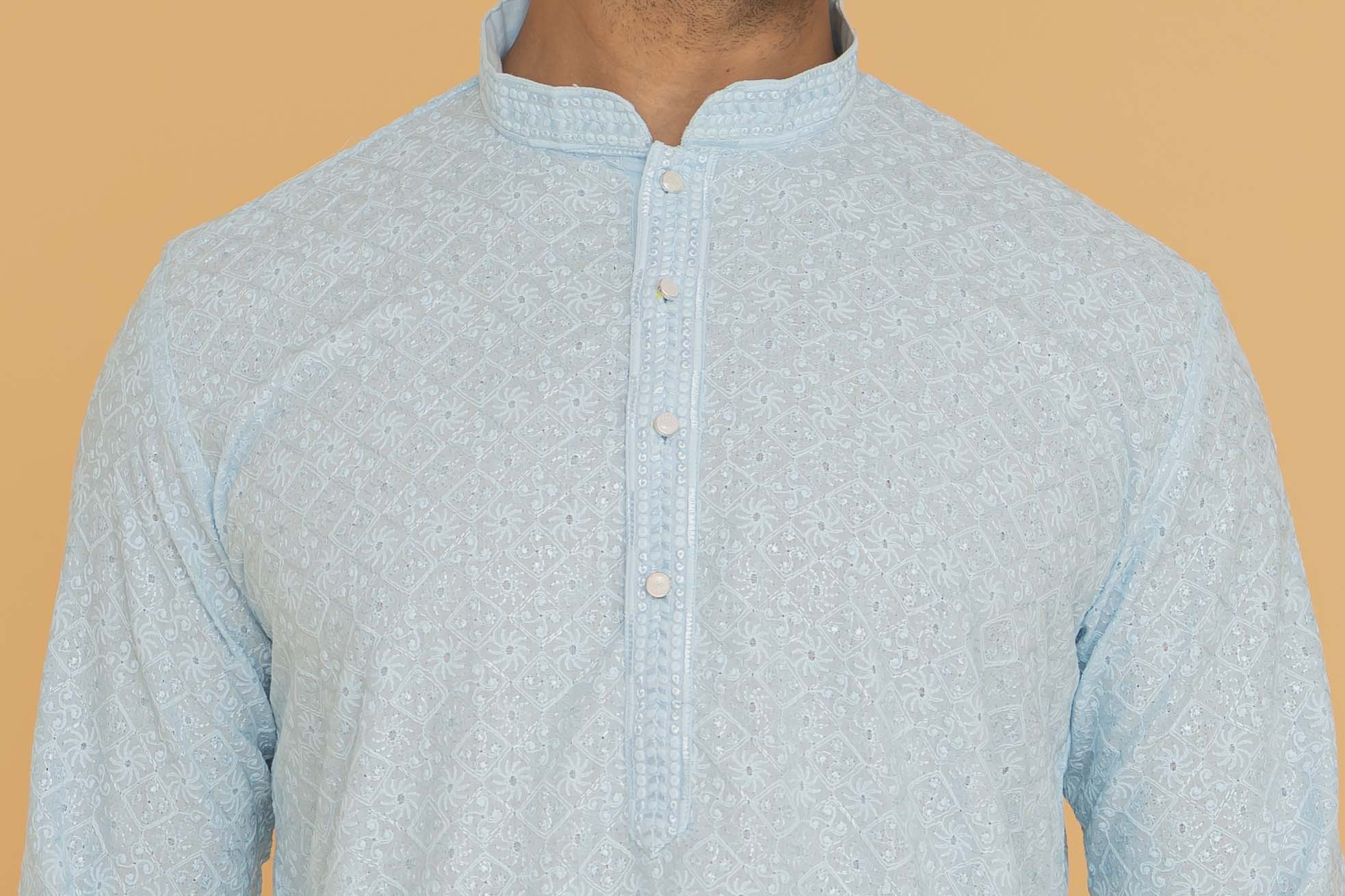 MLS EMBROIDERED KURTA PAJAMA