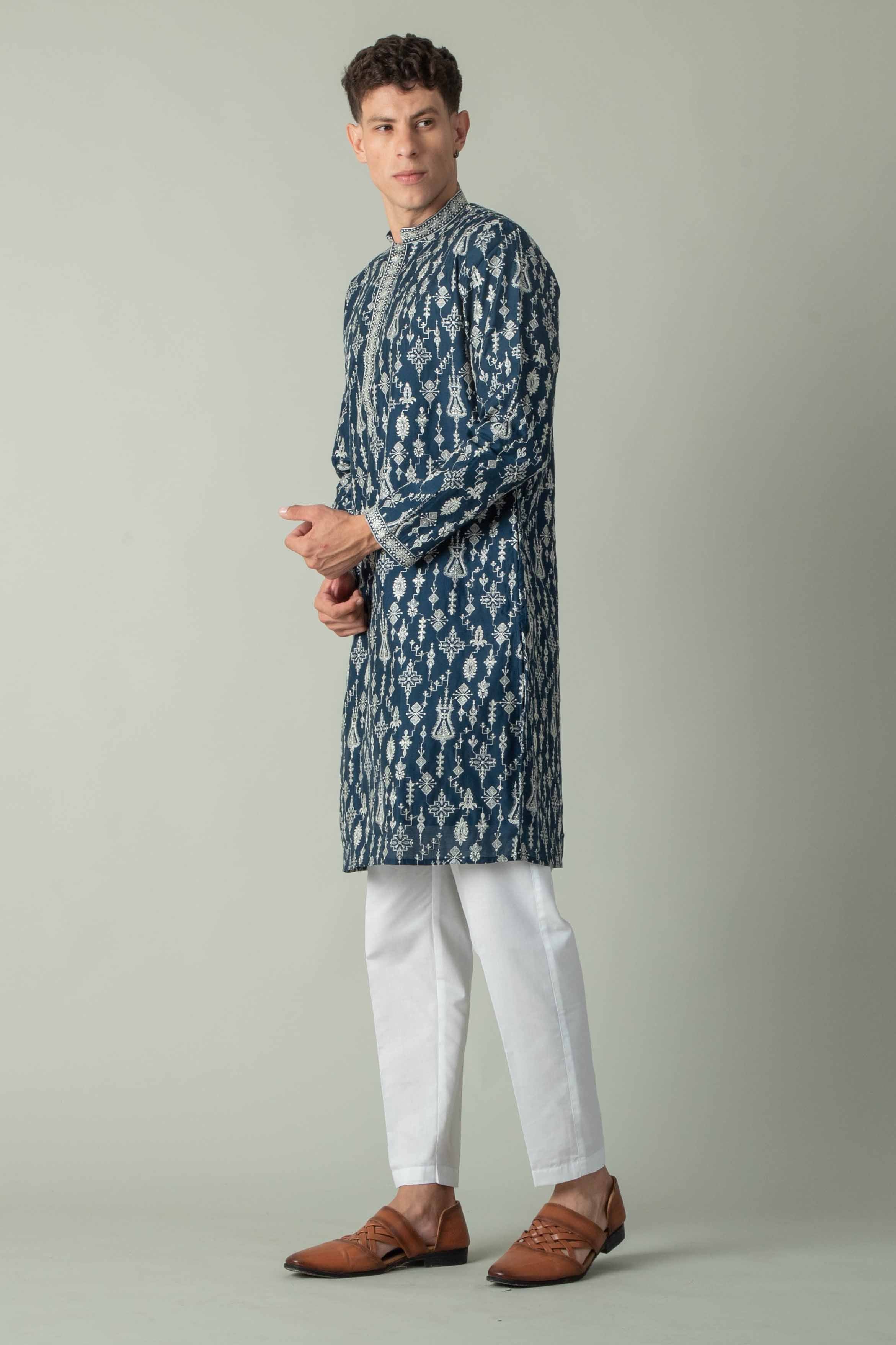 MLS EMBROIDERED KURTA PAJAMA
