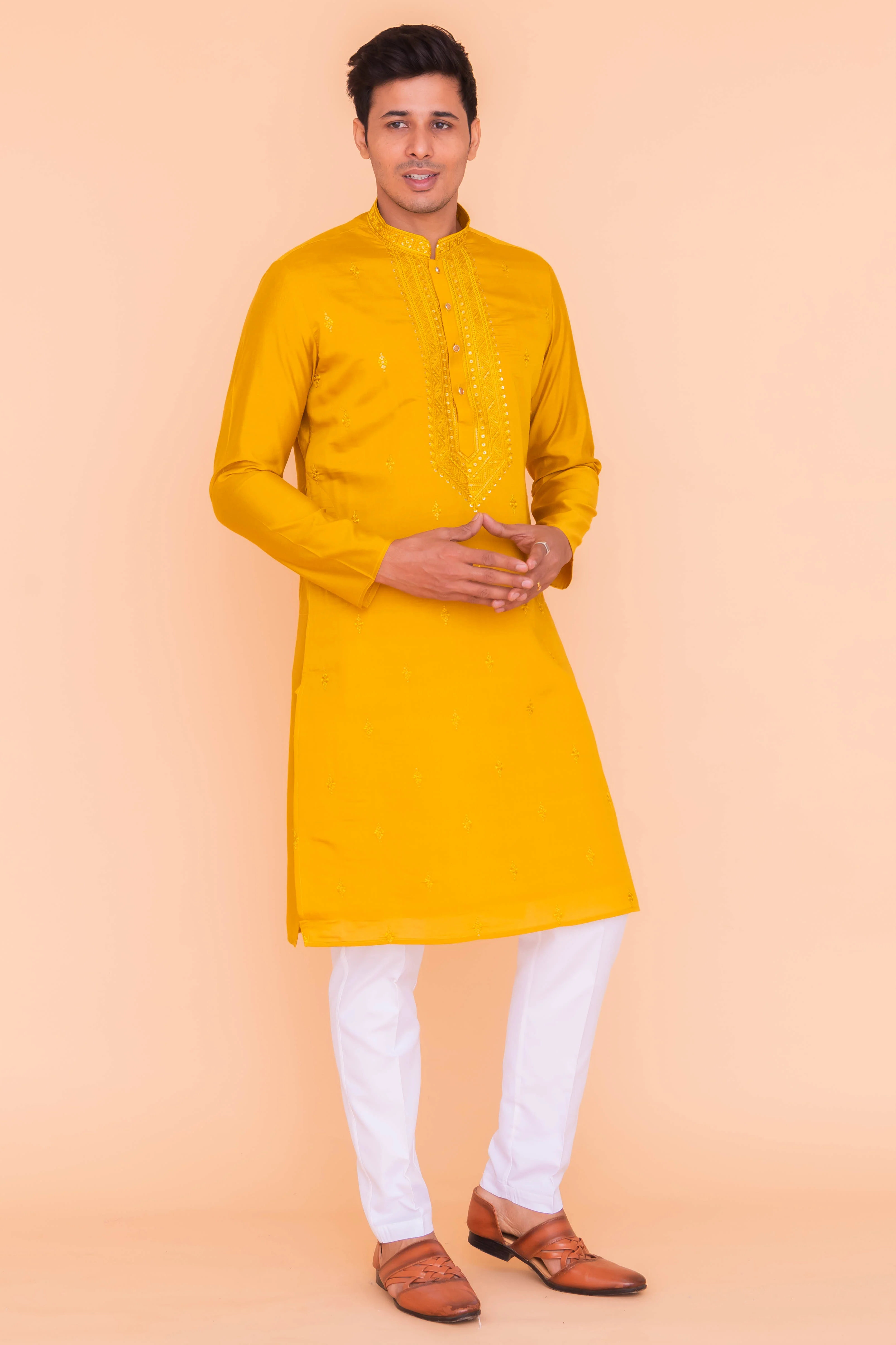 MLS EMBROIDERED KURTA PAJAMA