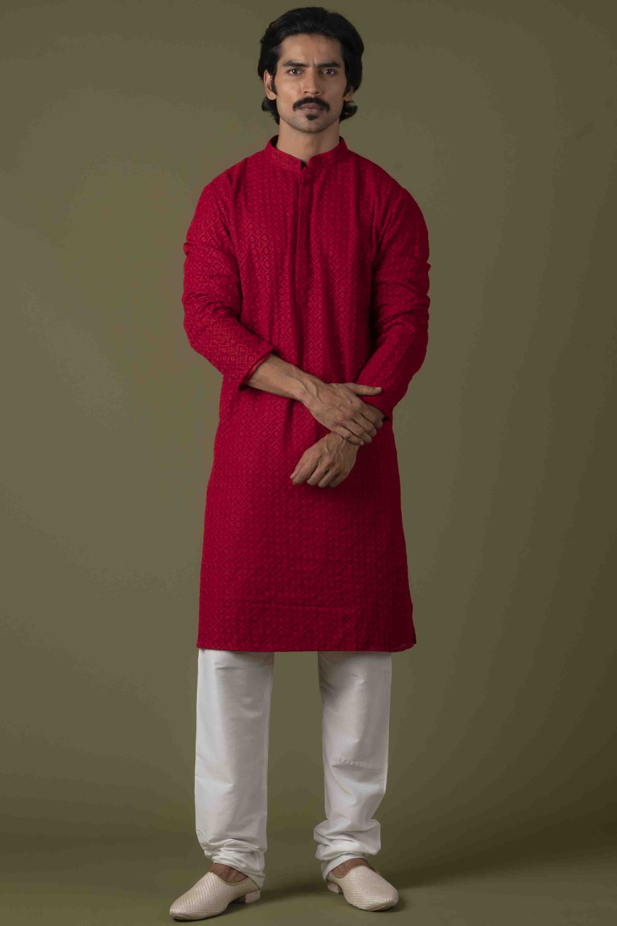 MLS CHIKANKARI KURTA PAJAMA