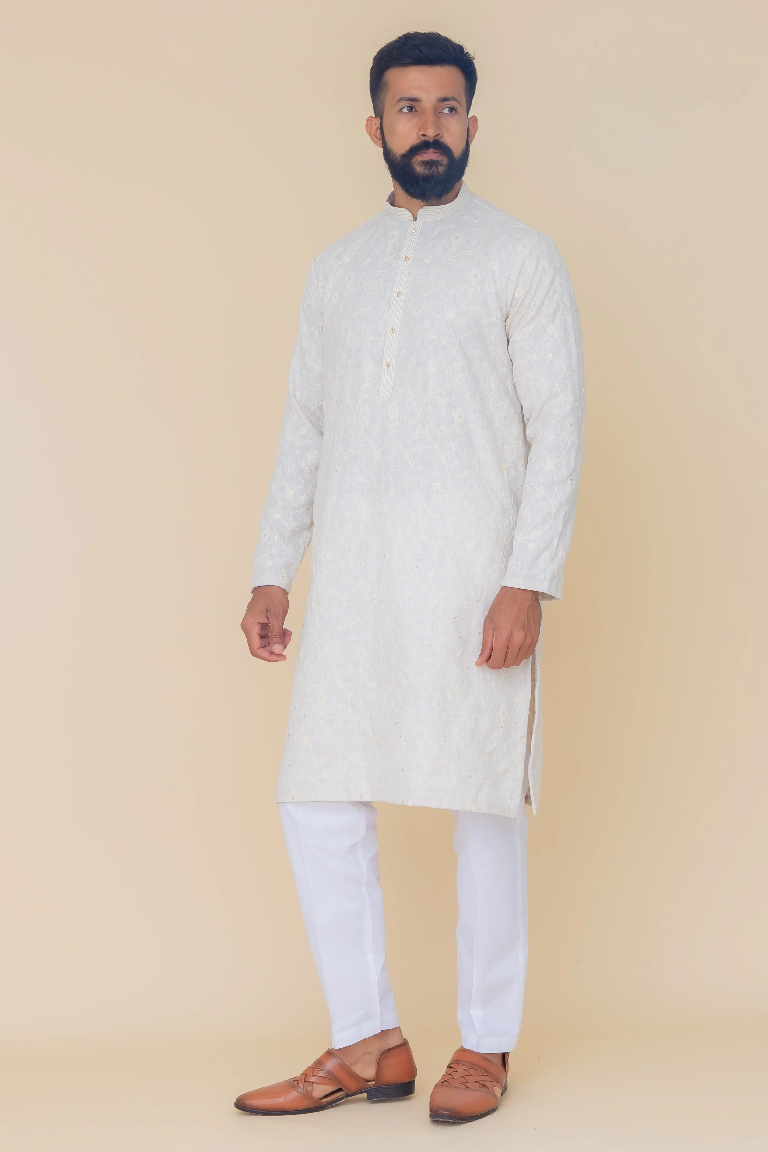 MLS EMBROIDERED KURTA PAJAMA