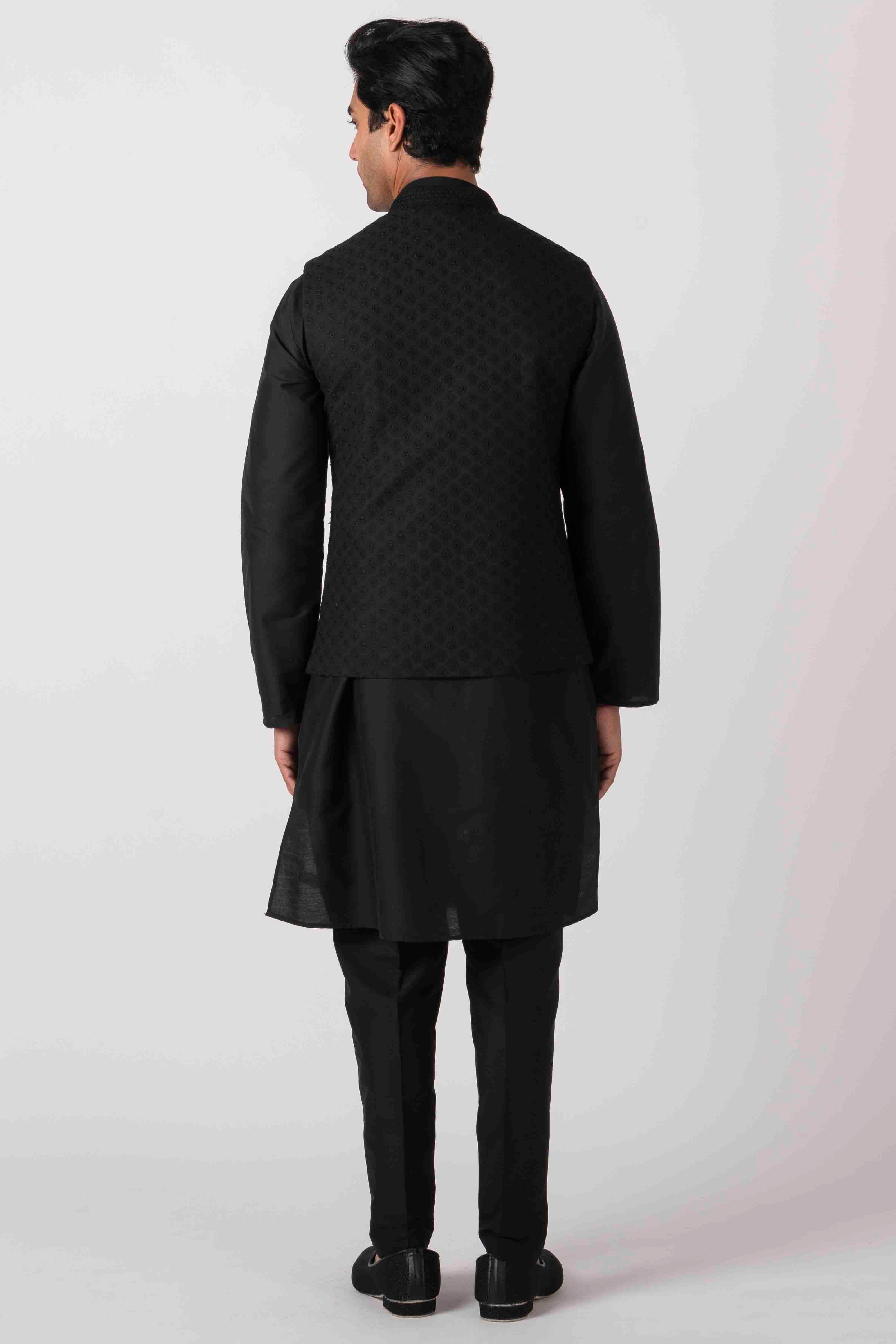 MLS Chikankari Jawahar Jacket