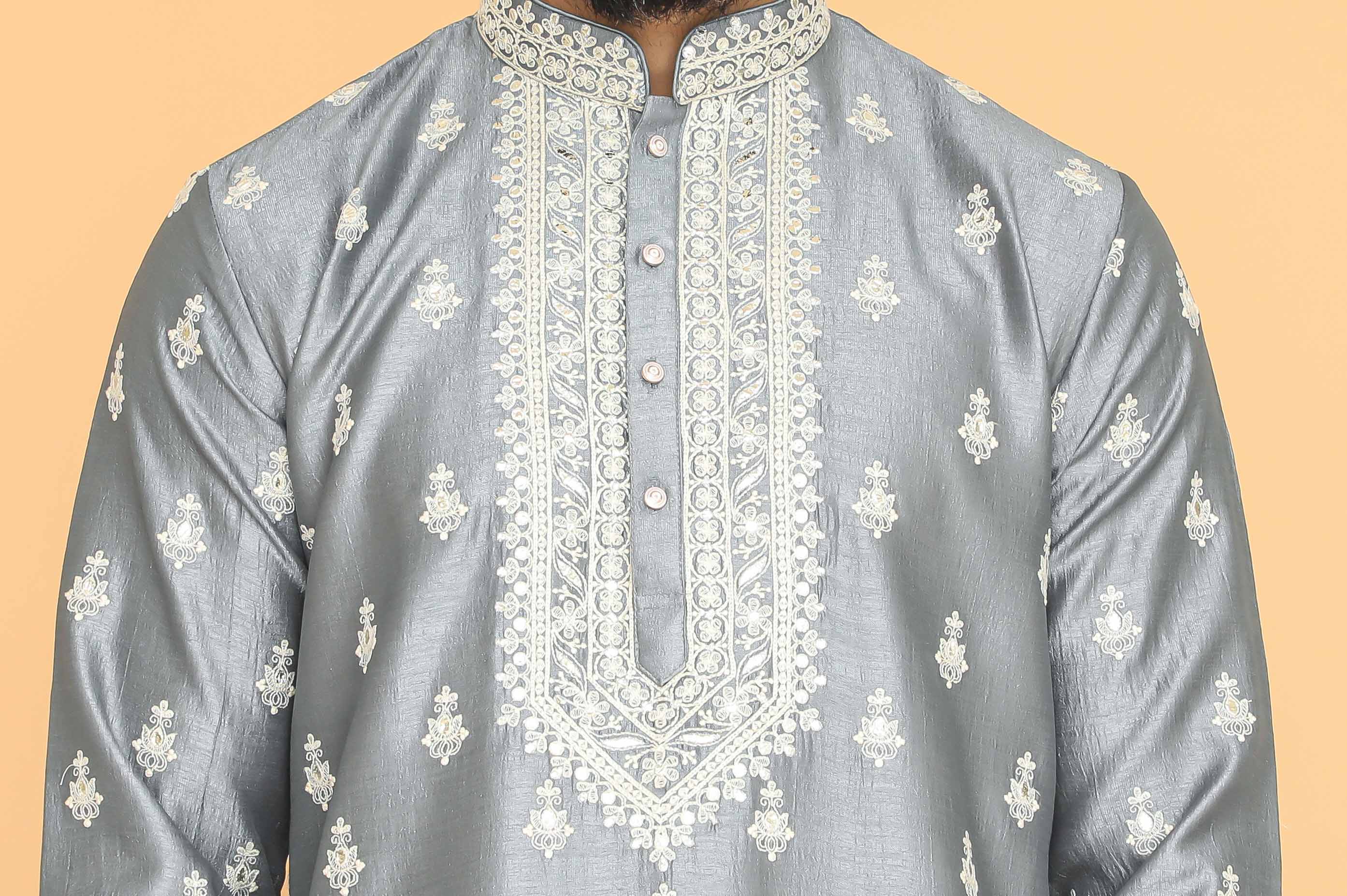 MLS EMBROIDERED KURTA PAJAMA