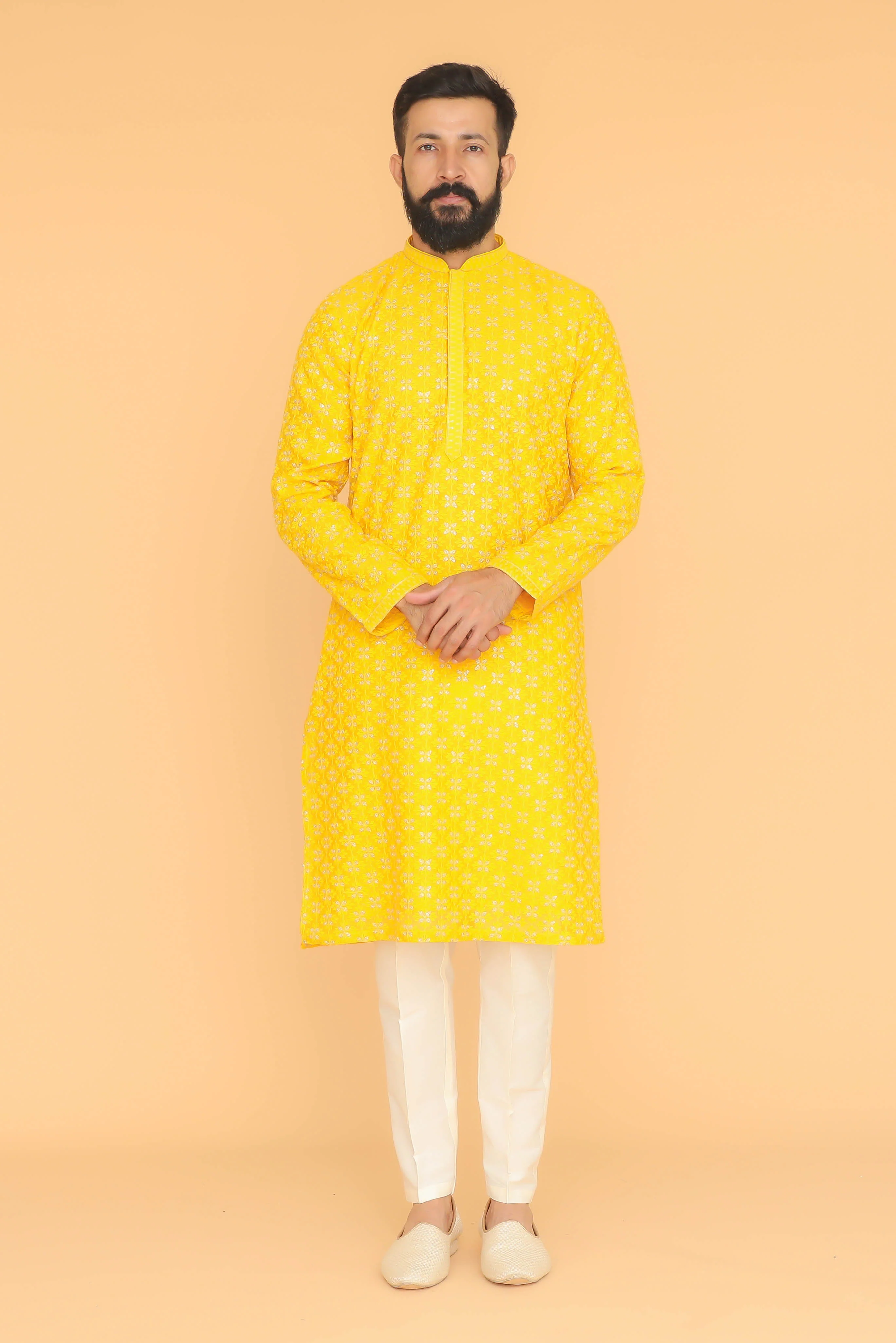MLS EMBROIDERED KURTA PAJAMA