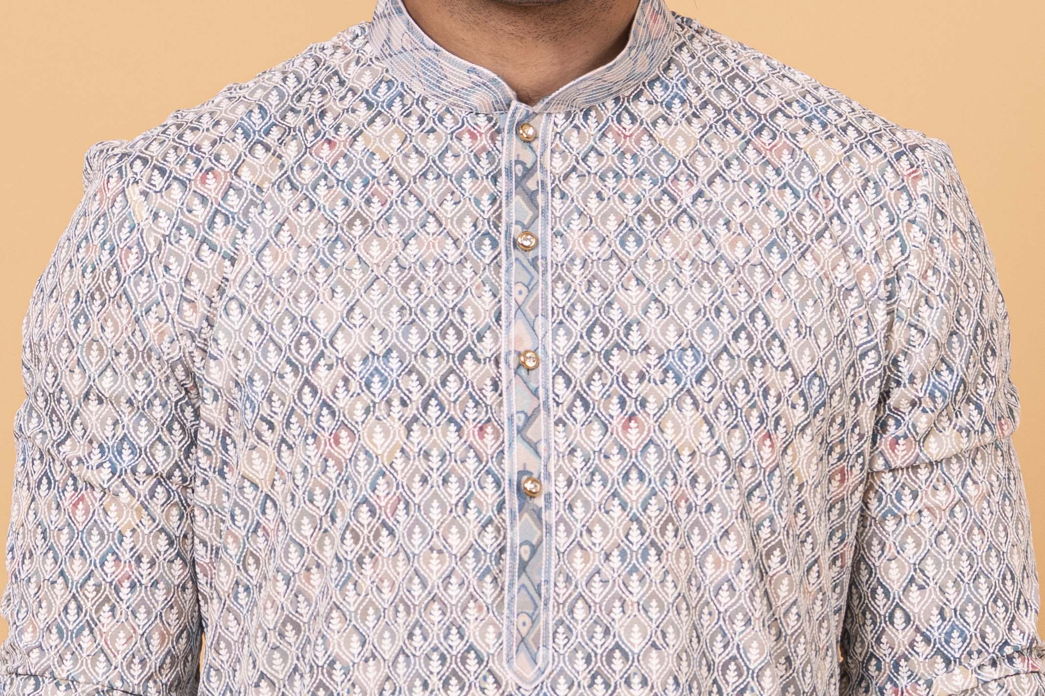 MLS CHIKANKARI KURTA PAJAMA