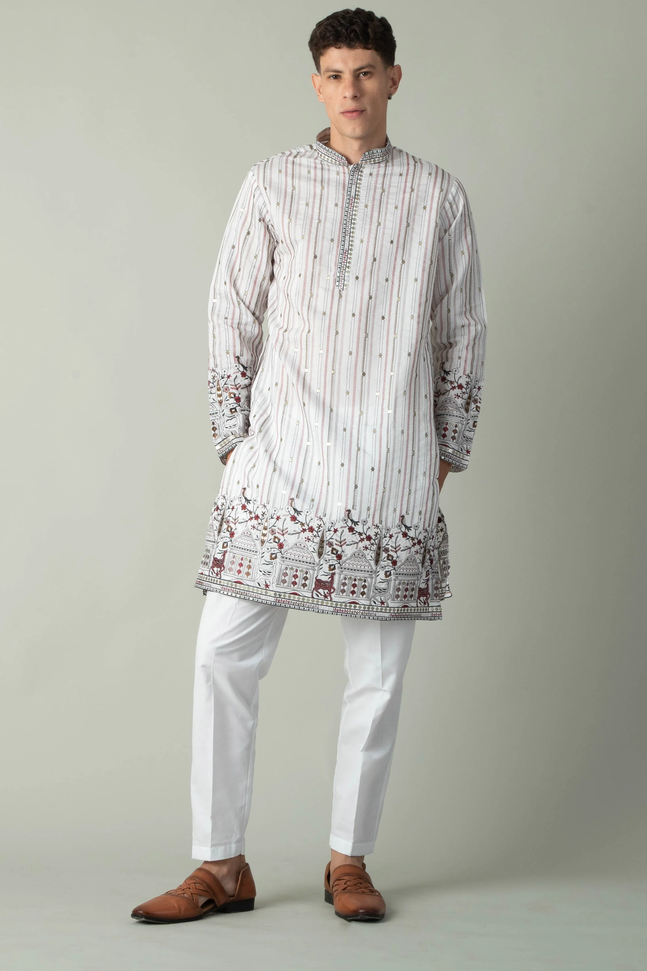 MLS EMBROIDERED KURTA PAJAMA