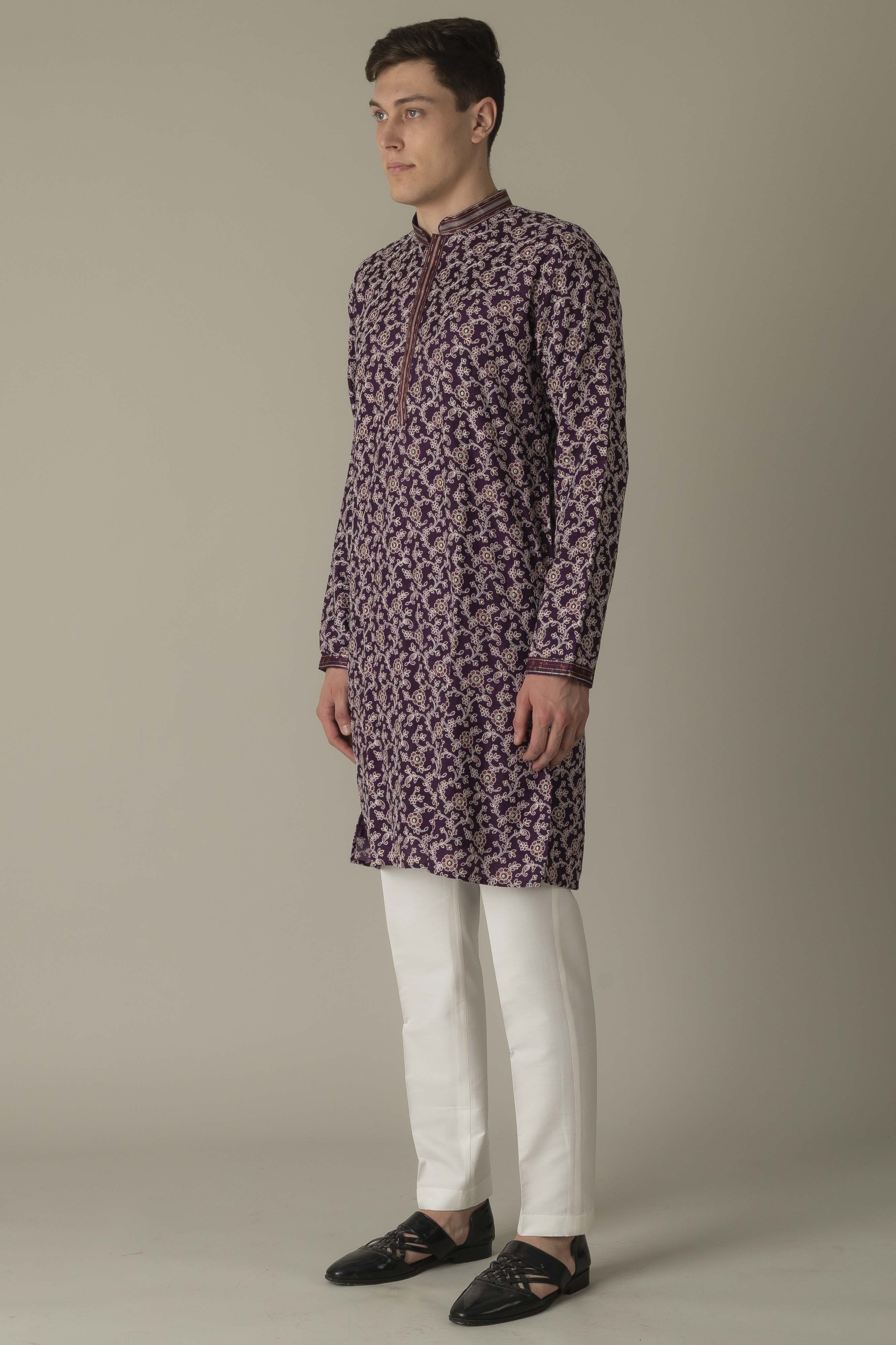 MLS EMBROIDERED KURTA PAJAMA