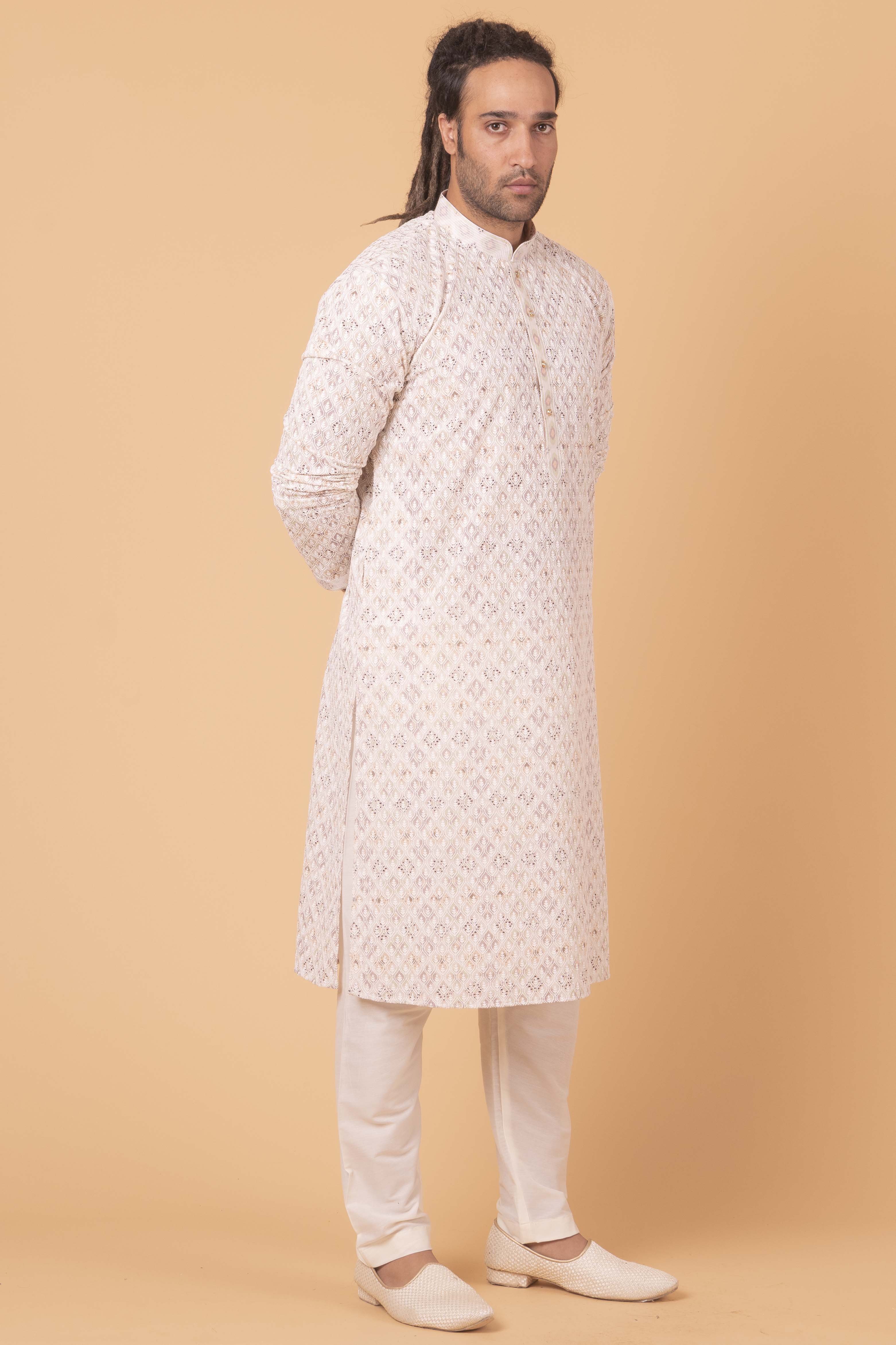 MLS CHIKANKARI KURTA PAJAMA