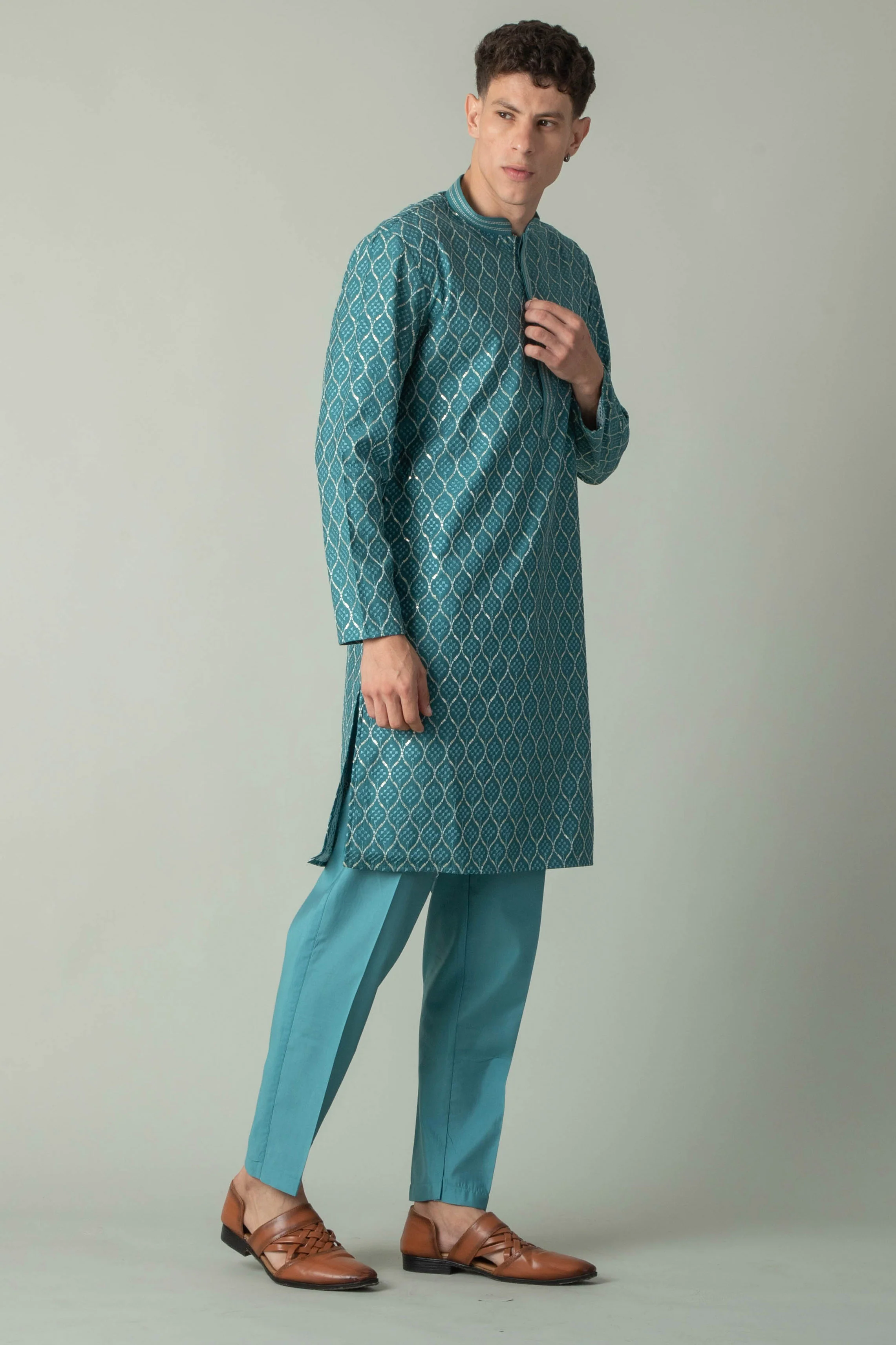 MLS EMBROIDERED KURTA PAJAMA
