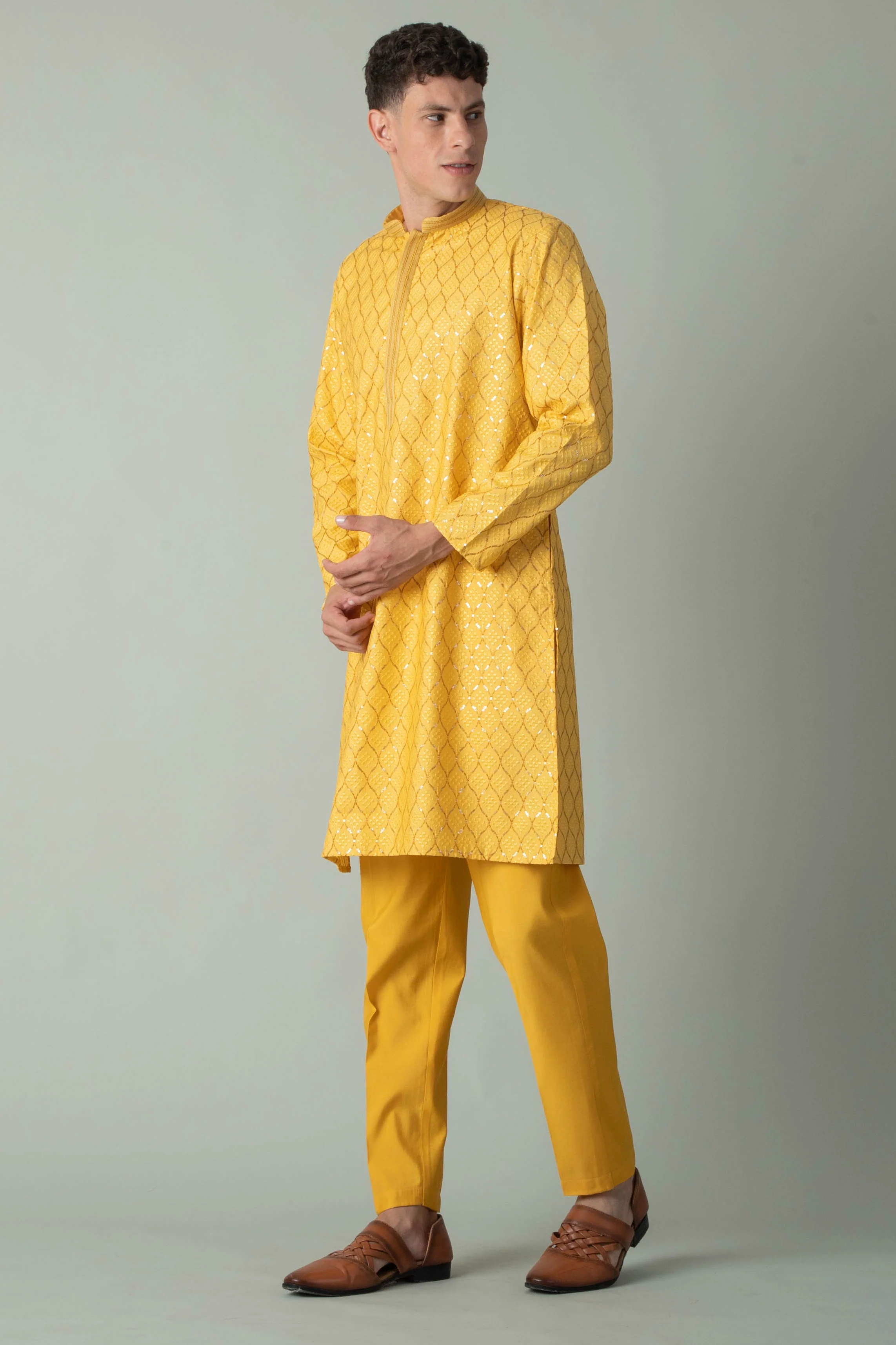 MLS EMBROIDERED KURTA PAJAMA
