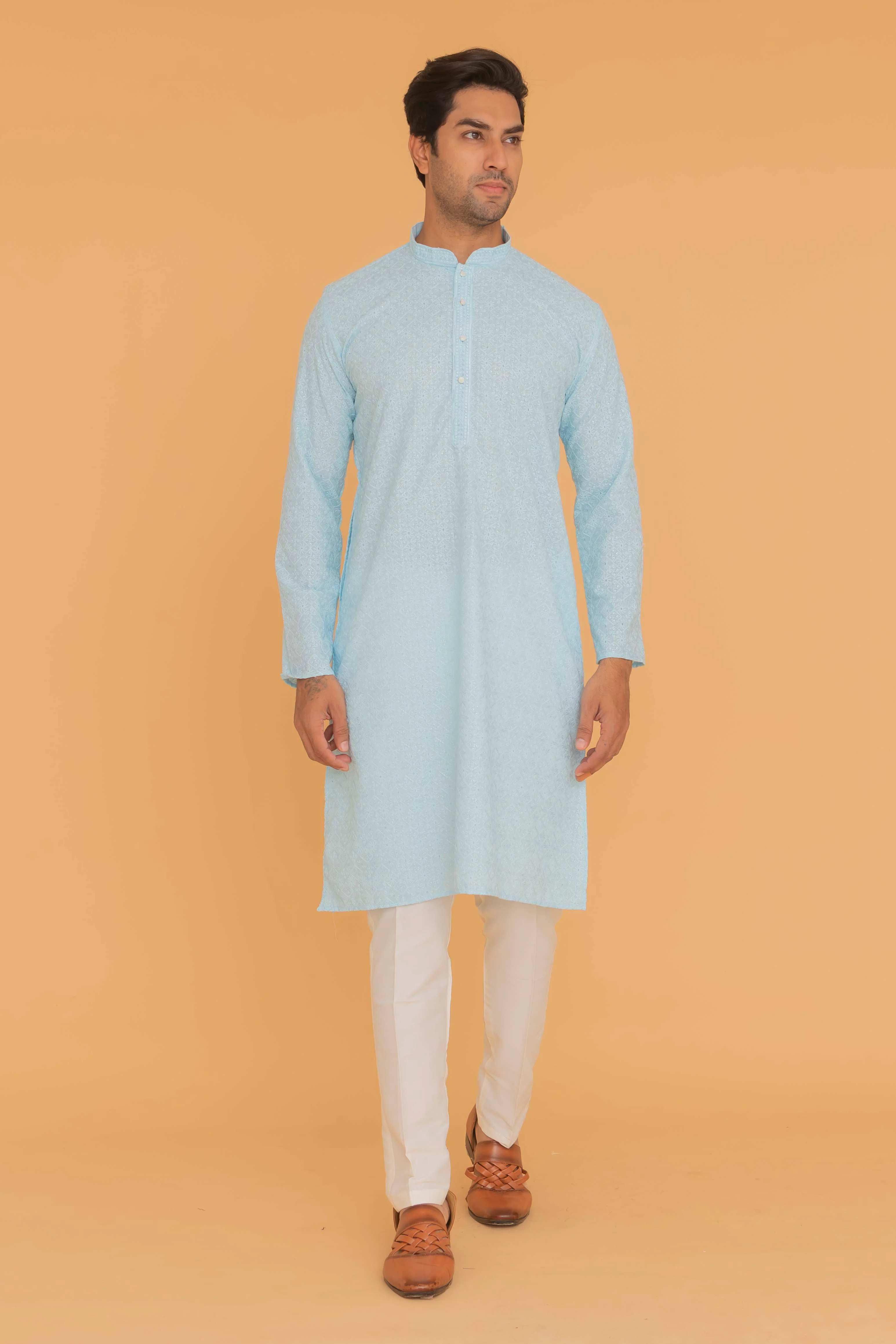 MLS EMBROIDERED KURTA PAJAMA