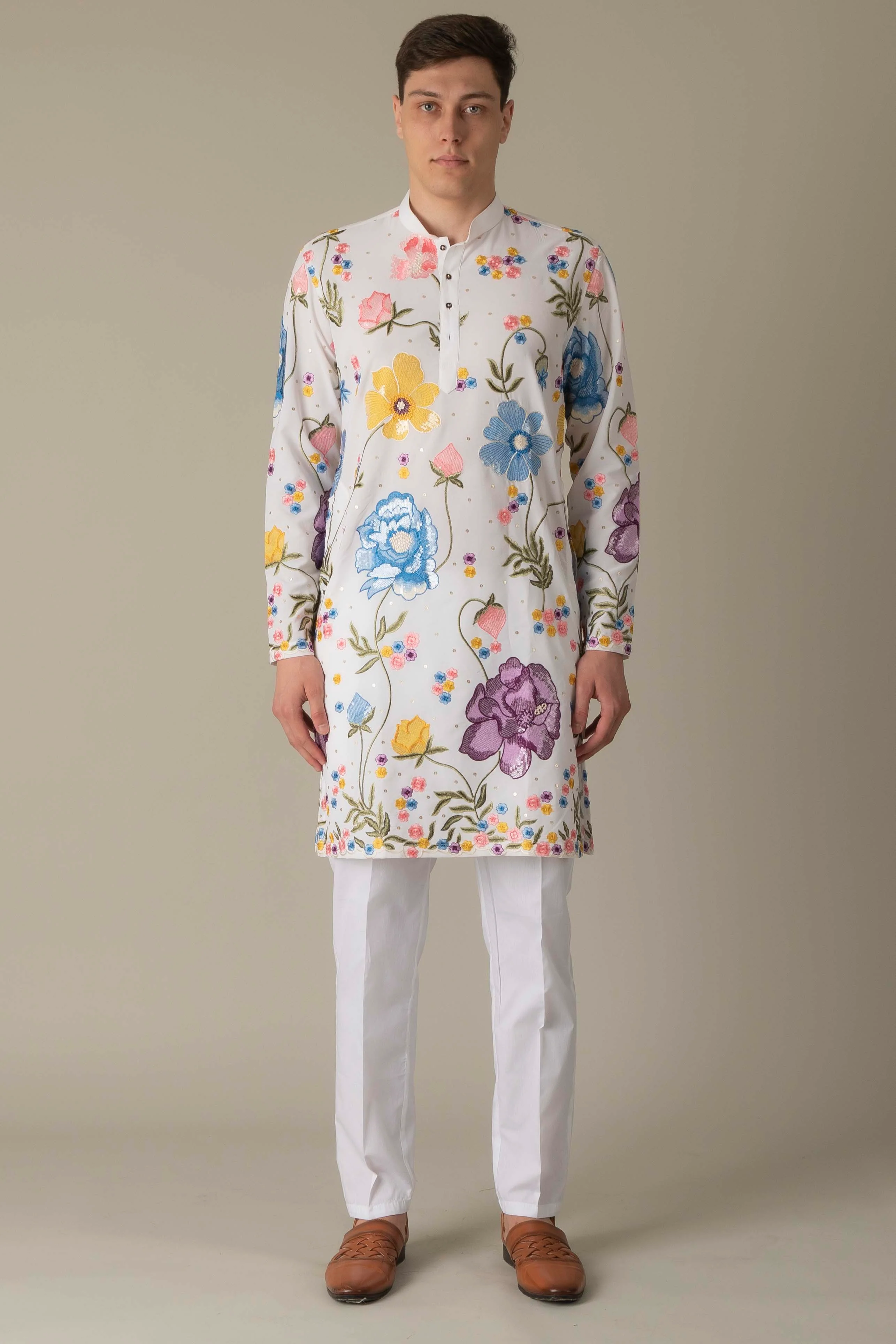 MLS EMBROIDERED KURTA PAJAMA