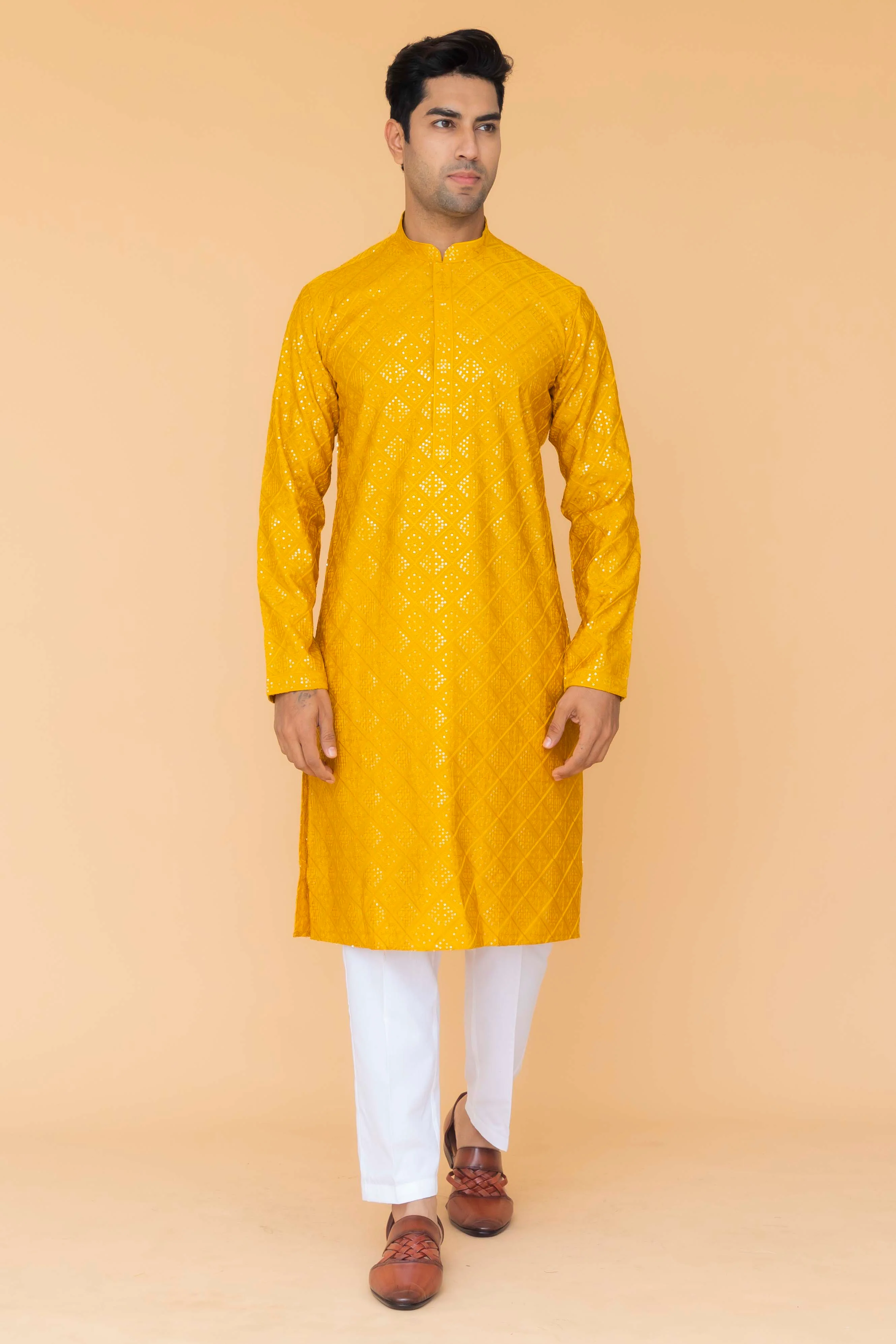 MLS EMBROIDERED KURTA PAJAMA