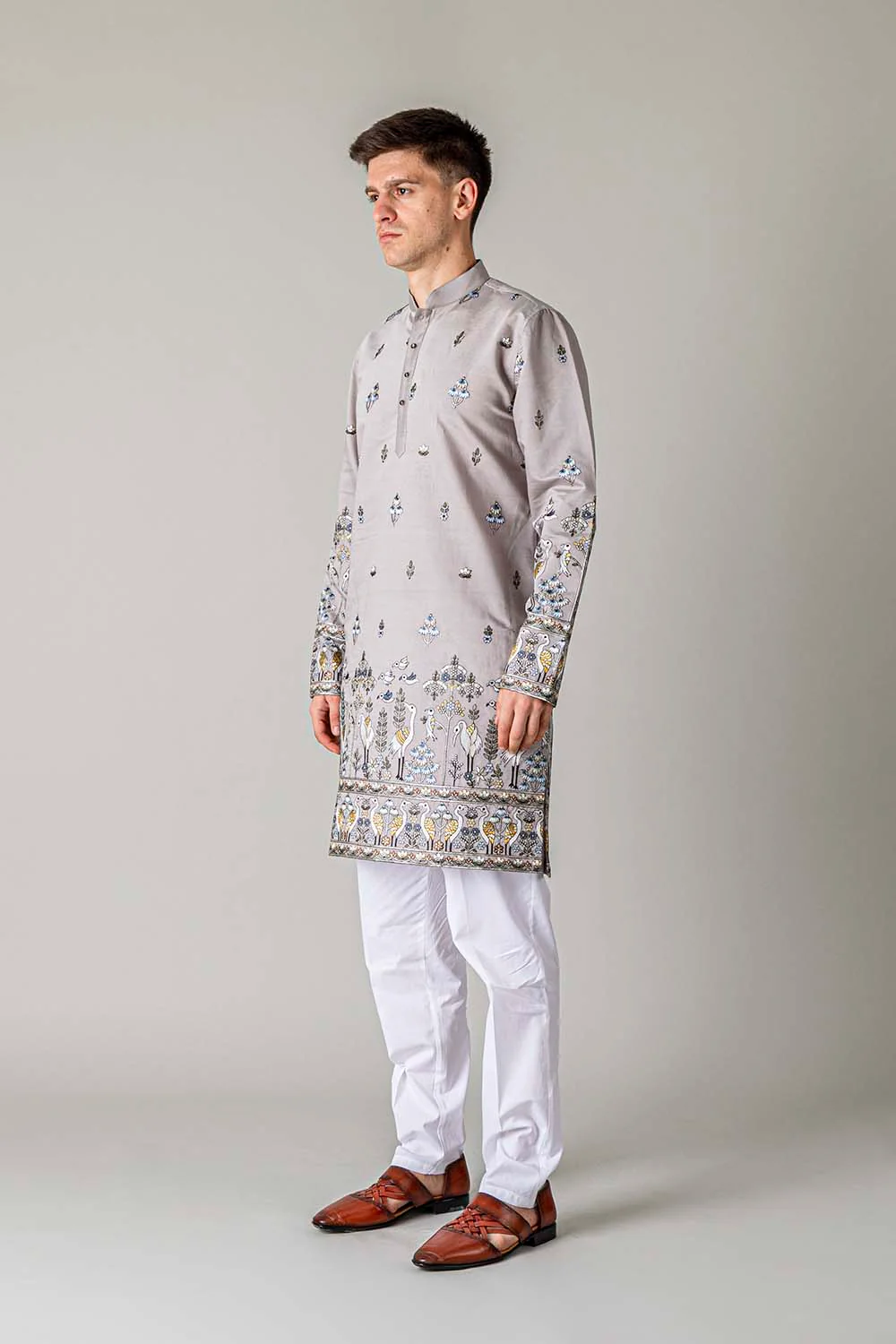 MLS EMBROIDERED KURTA PAJAMA
