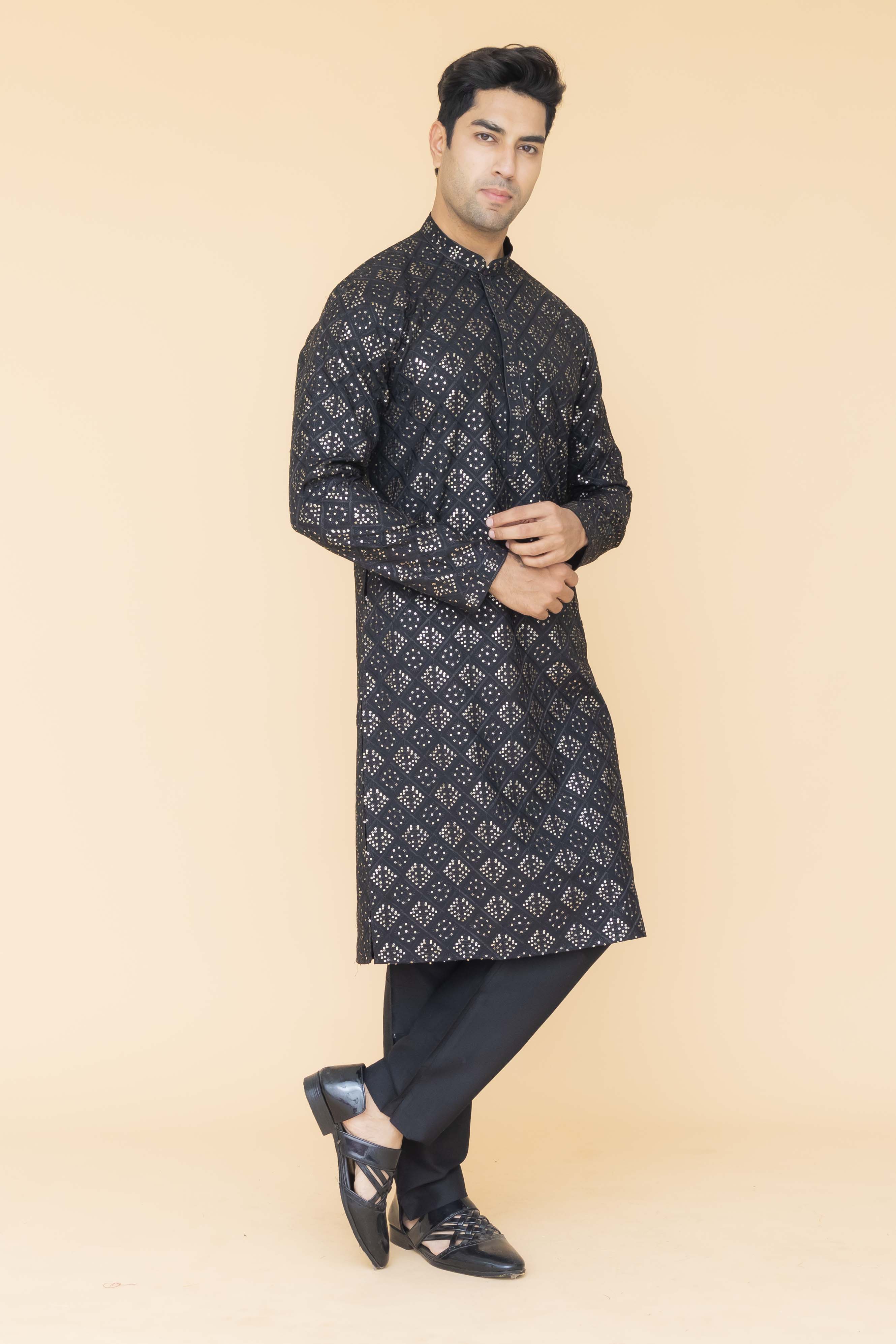 MLS EMBROIDERED KURTA PAJAMA