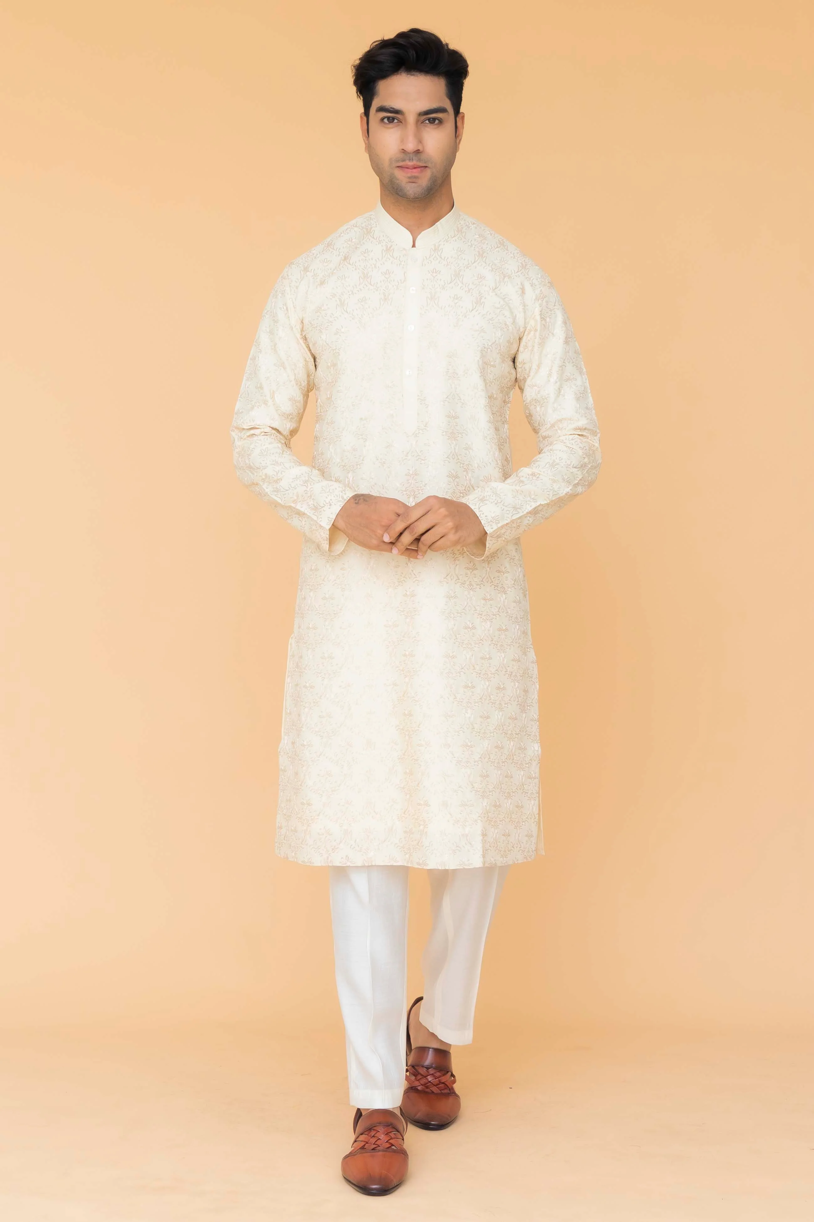 MLS EMBROIDERED KURTA PAJAMA