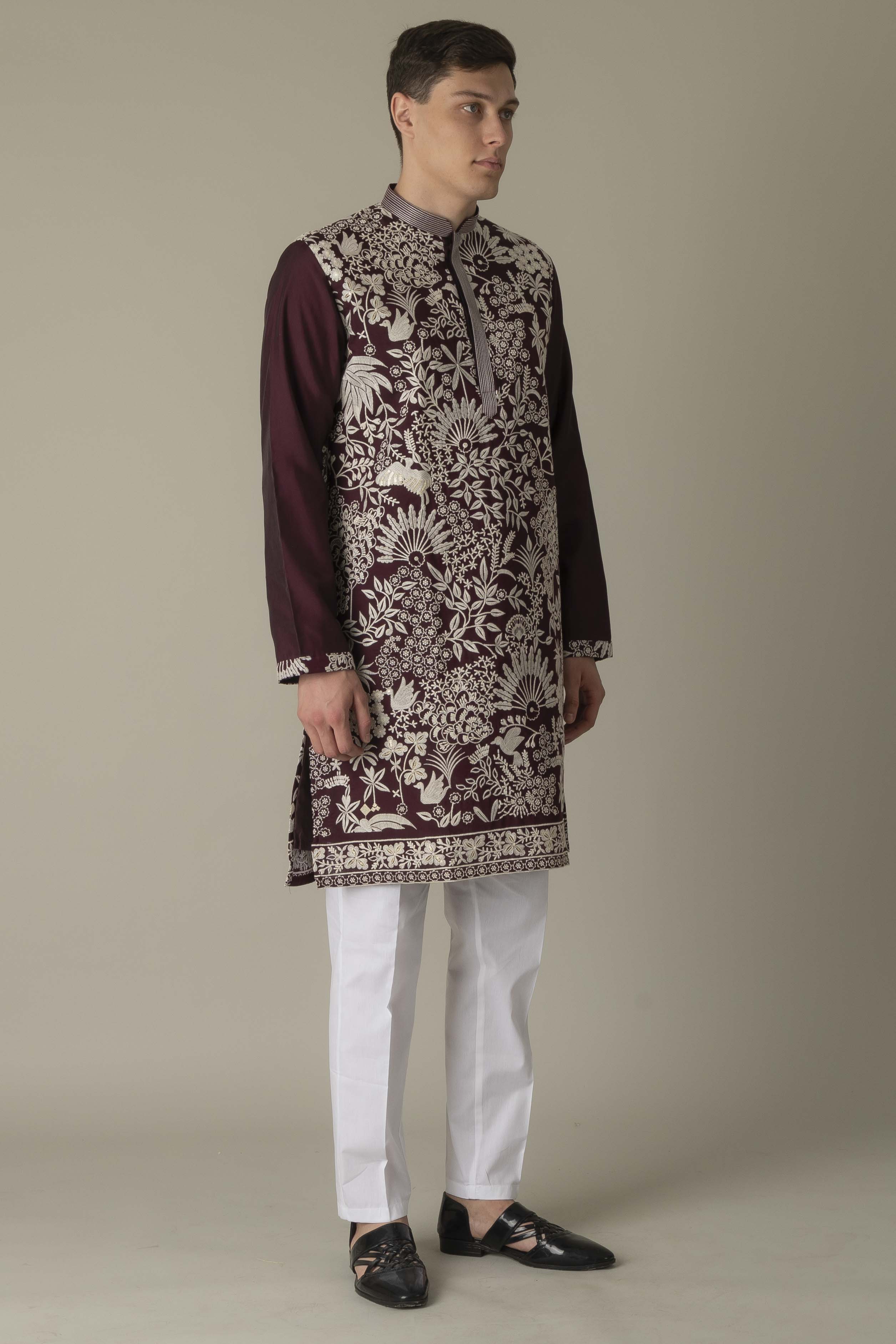 MLS EMBROIDERED KURTA PAJAMA