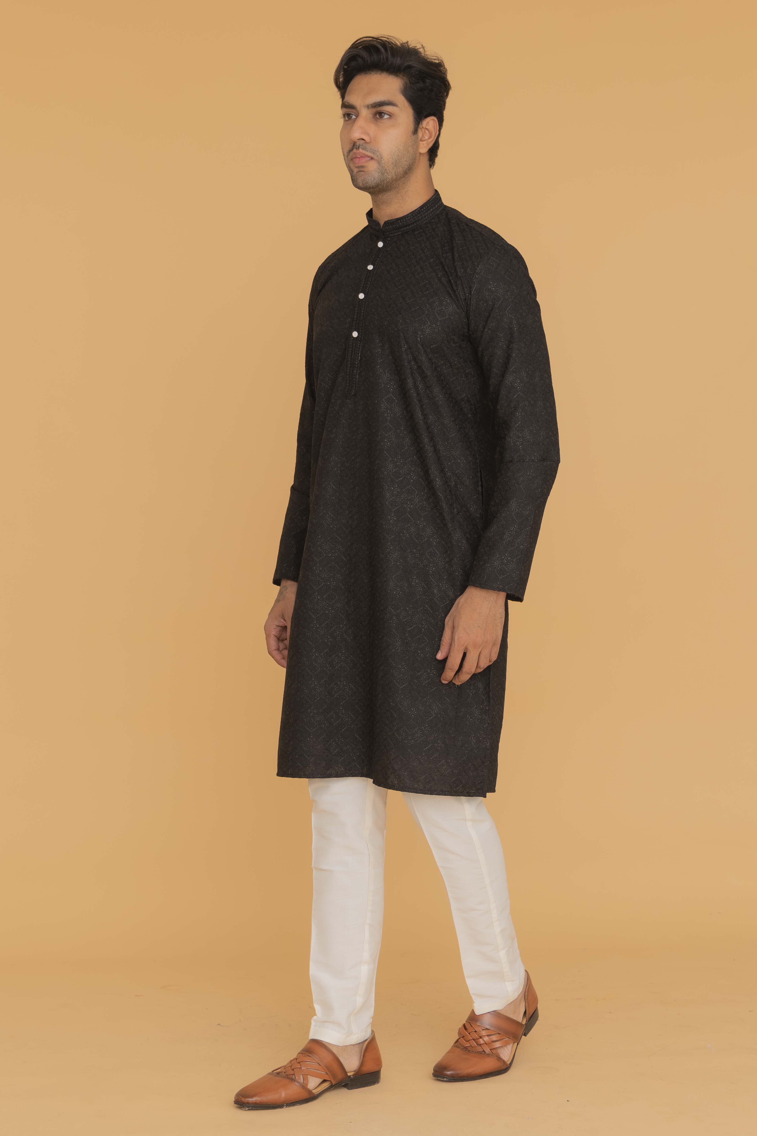 MLS EMBROIDERED KURTA PAJAMA