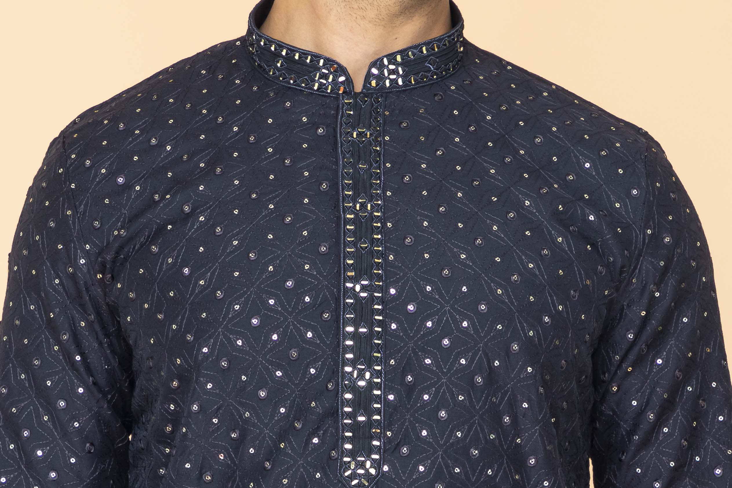 MLS EMBROIDERED KURTA PAJAMA